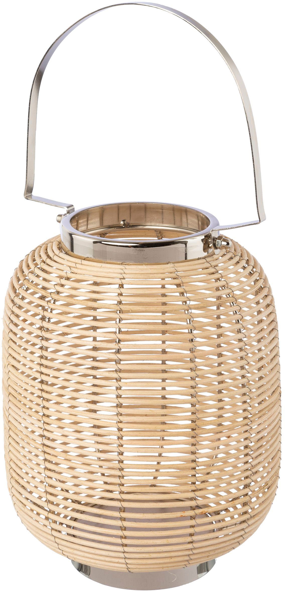 Home Affaire Windlicht »Laterne Vallenay« aus Naturweide und Metall in braun, Größe B/H/T: 24 cm