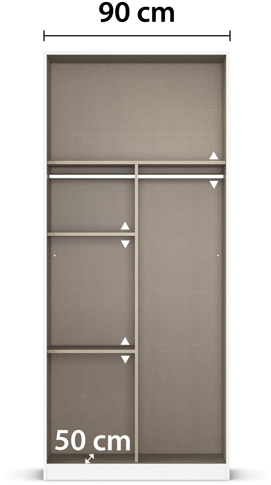 rauch Drehtürenschrank »Kleiderschrank Schrank Garderobe TOPSELLER OTELI inkl. Inneneinteilung«, (erhältlich in Breiten 91-360 cm, ab Breite 136cm inkl. Innenschubladen), mit zusätzlichen Einlegeböden, optional mit Spiegel MADE IN GERMANY