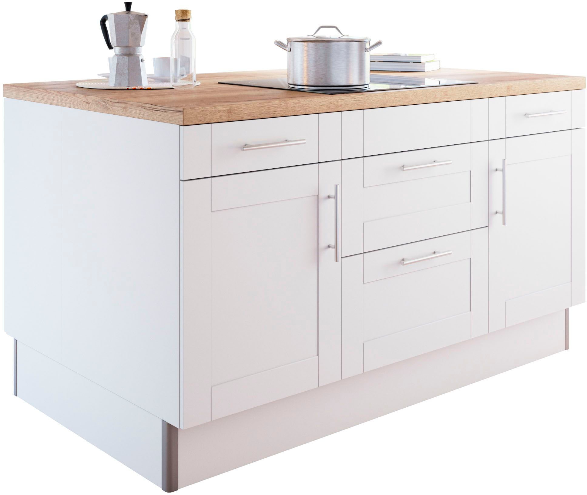 KOCHSTATION Kochinsel »KS-Ahus«, Kücheninsel, Breite 160 cm, wahlw. mit E-Gerät, Soft Close Funktion