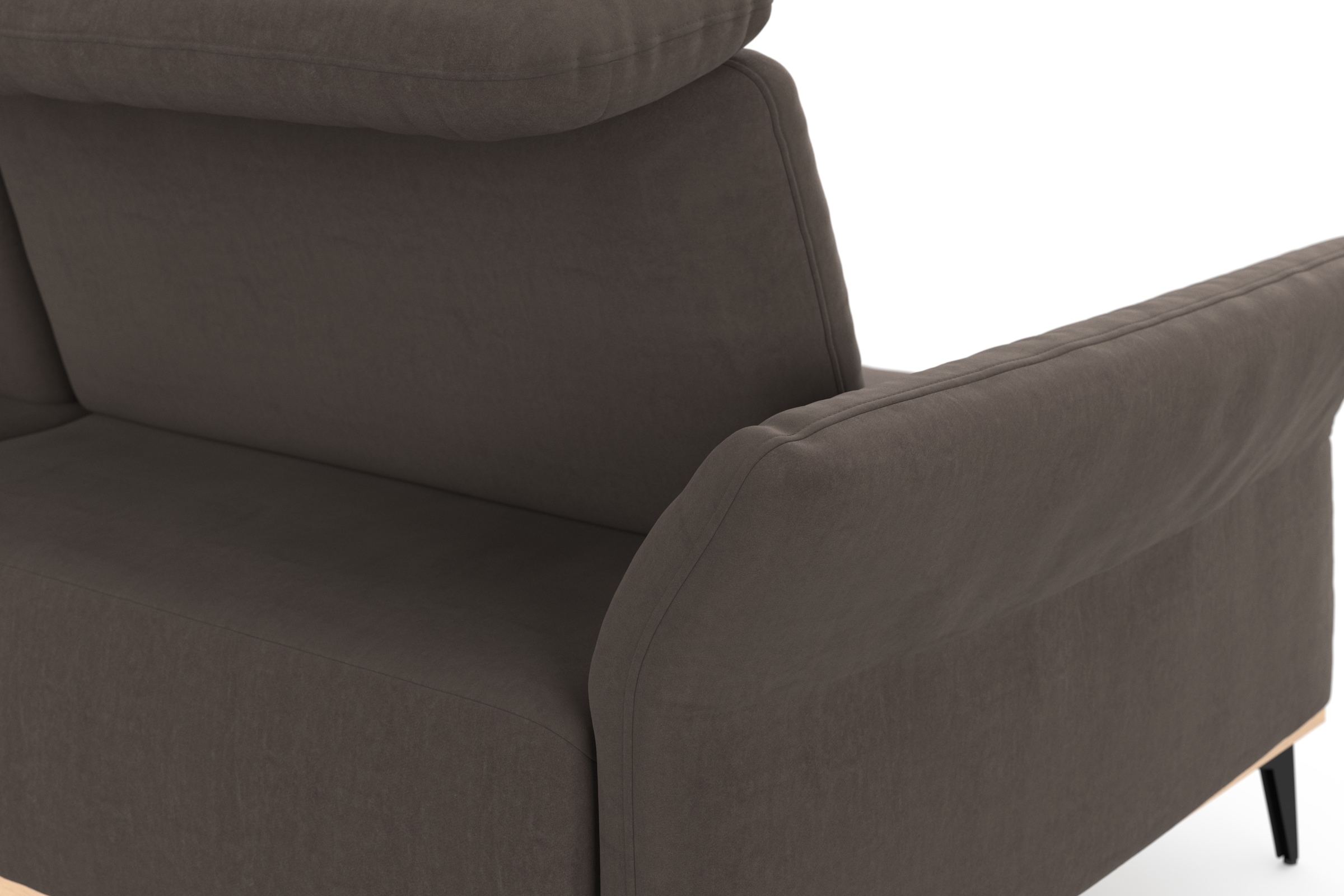 Places of Style Ecksofa »Fjord L-Form«, massiv, wahlweise mit Armlehnfunktion, Kopf- Sitztiefenverstellung