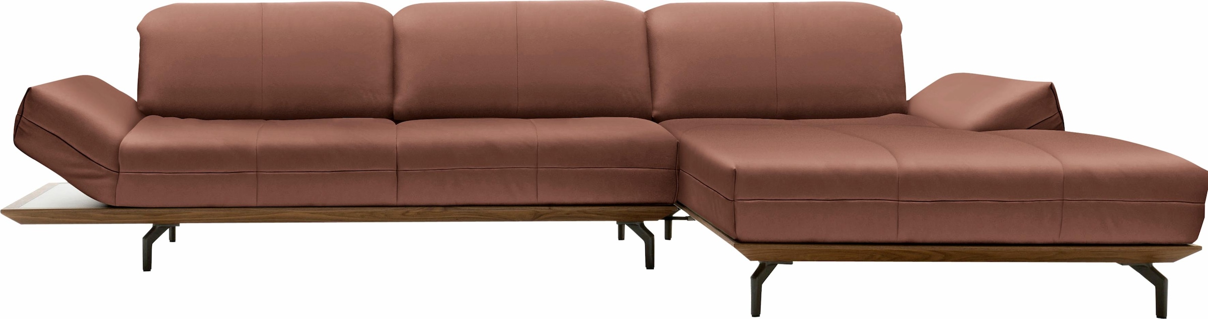 Creation BY ROLF BENZ Ecksofa »CR.420, Designecksofa, L-Form«, in 2 Qualitäten, Holzrahmen in Eiche Natur oder Nußbaum, Breite 313 cm