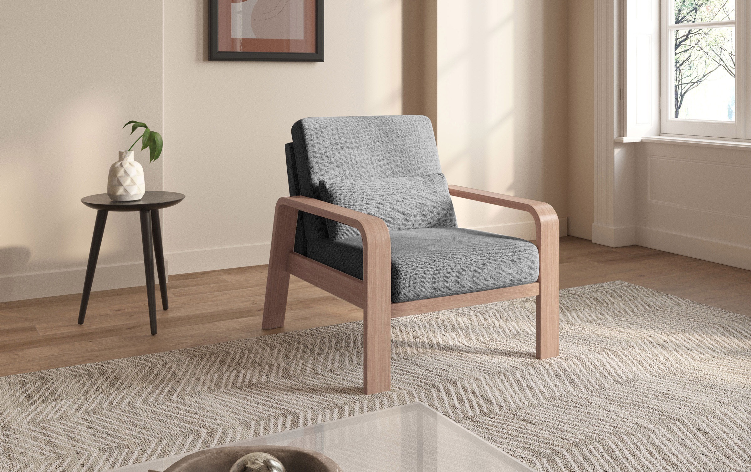 sit&more Sessel »Kolding«, Armlehnen aus Buchenholz in natur, verschiedene Bezüge und Farben