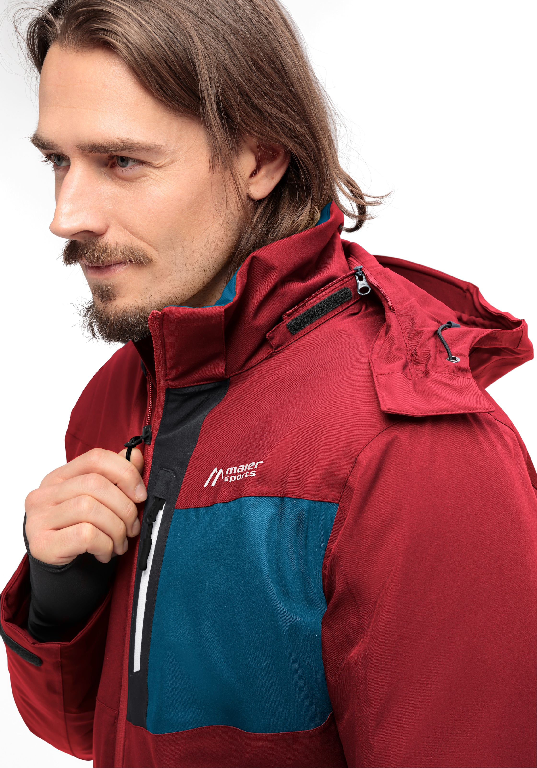 Maier Sports Skijacke »KARLEITEN M 2.0«, Herren Winterjacke, wind/wasserdicht, 3 RV-Taschen und Kapuze, Regular fit