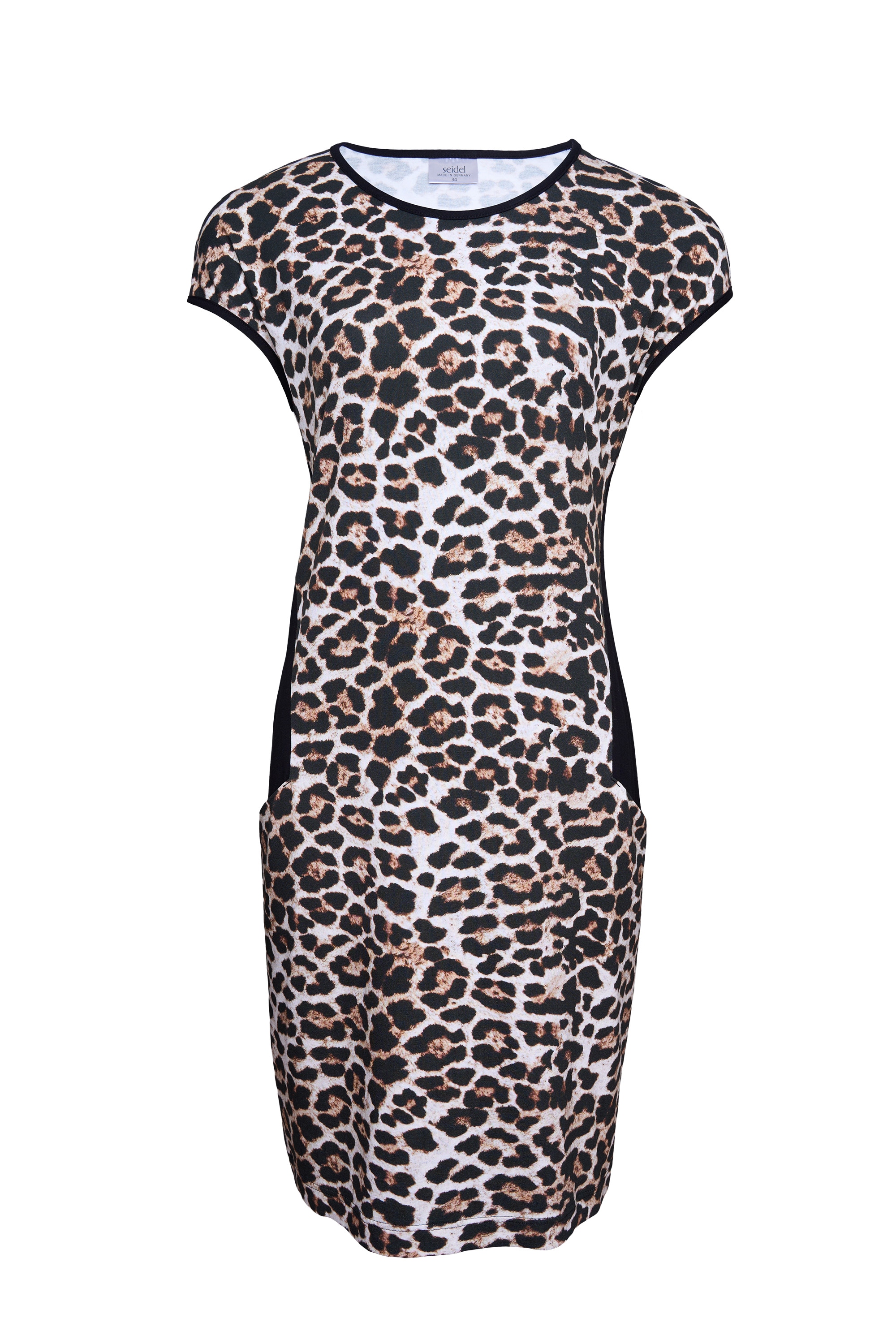 Seidel Moden Minikleid Eingrifftaschen im Leo-Look - Viskose - MADE IN GERMANY