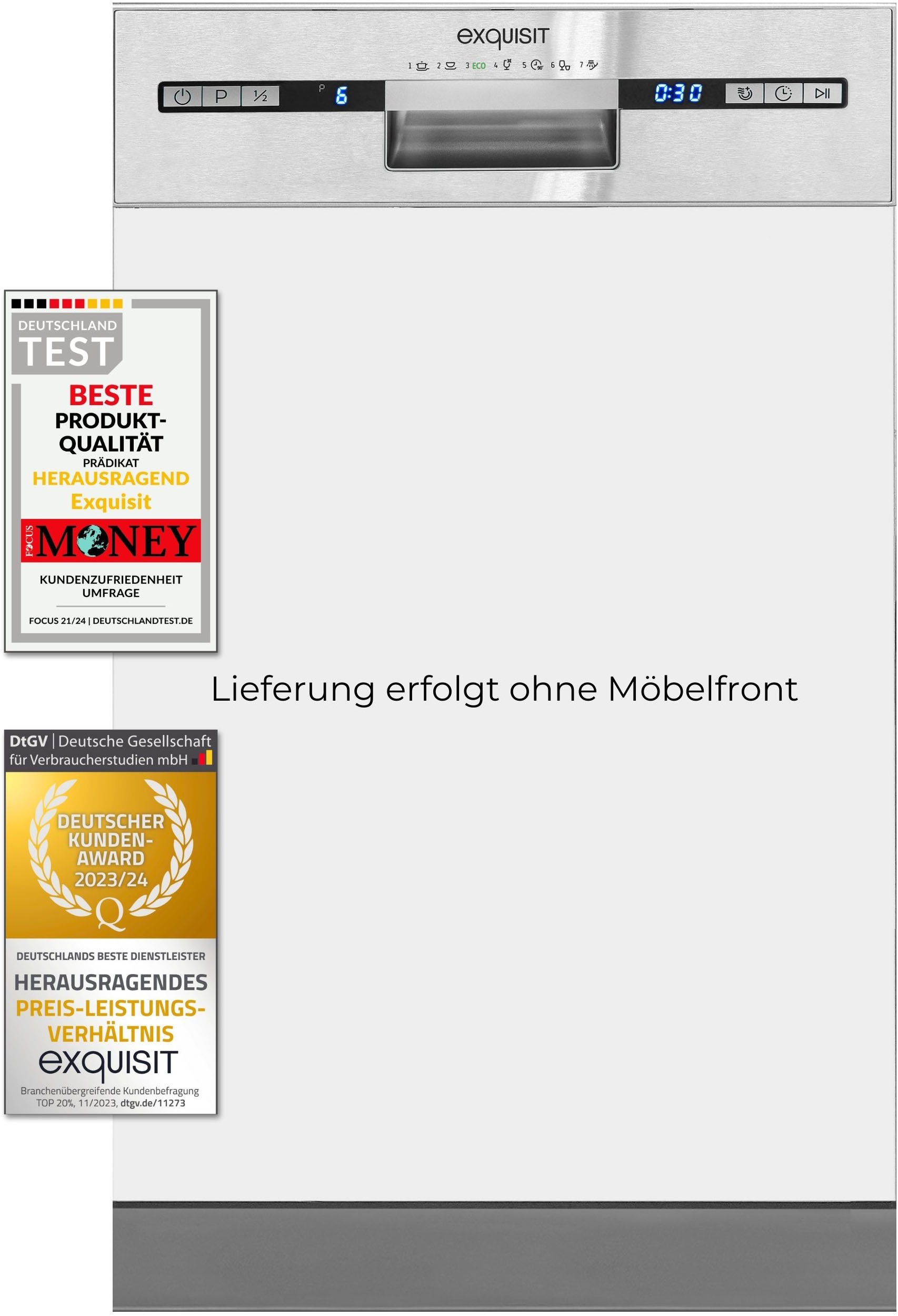 exquisit teilintegrierbarer Geschirrspüler »EGSP2109-EB-030E« 9 Maßgedecke Kompakt und ideal für kleine, schmale Nischen, kleine(Single)Haushalte