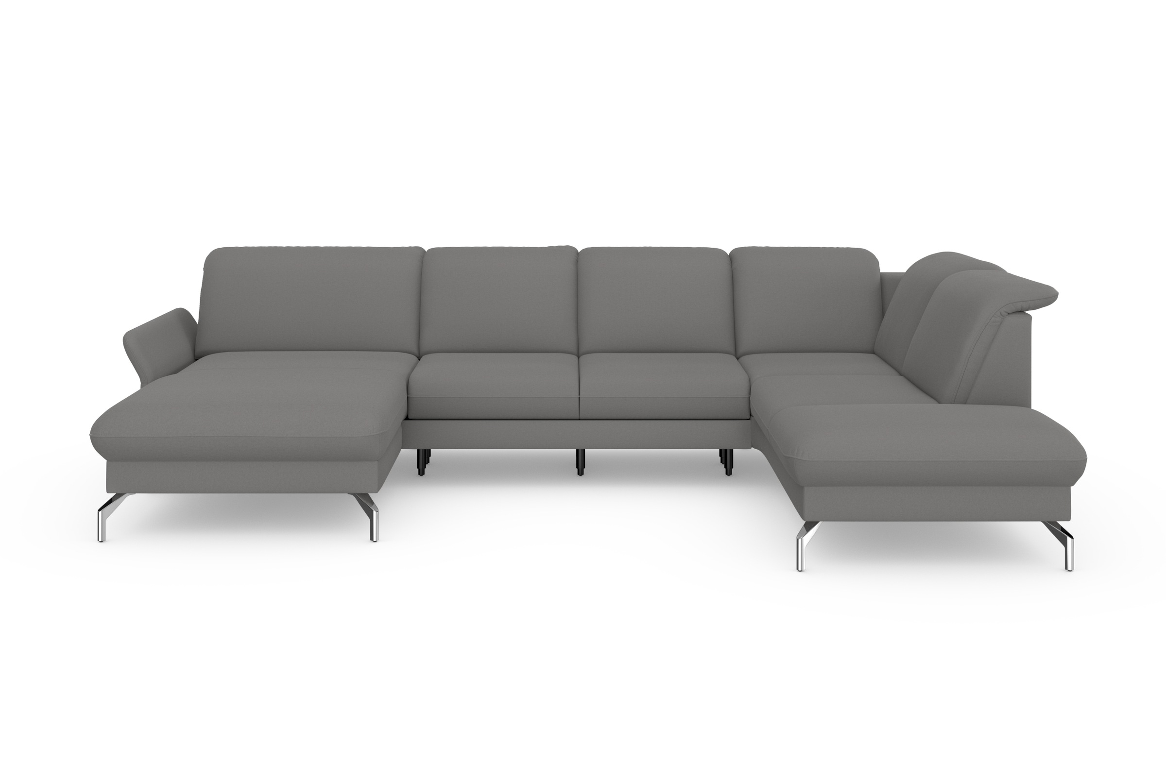 sit&more Wohnlandschaft »Fashion U-Form«, wahlweise mit Kopfteilverstellung, Vorziehsitz, motorisch, Nickelfüße