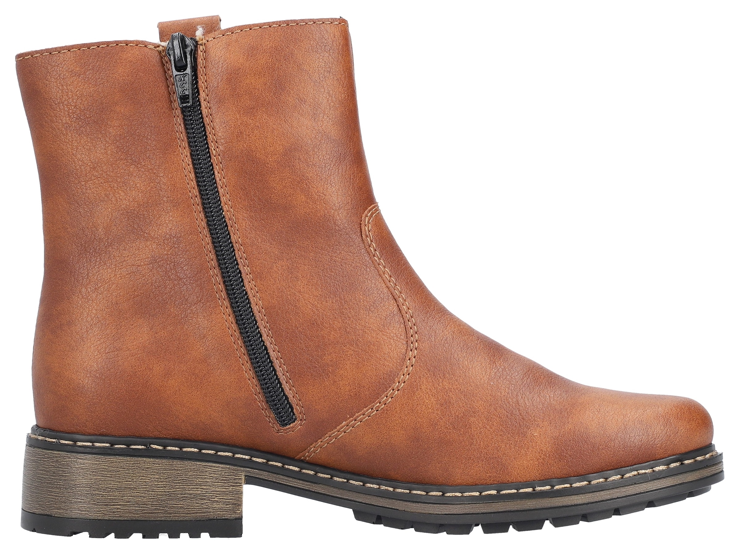 Rieker Winterstiefelette, Schlupfboots, Blockabsatz, mit Innenreißverschluss