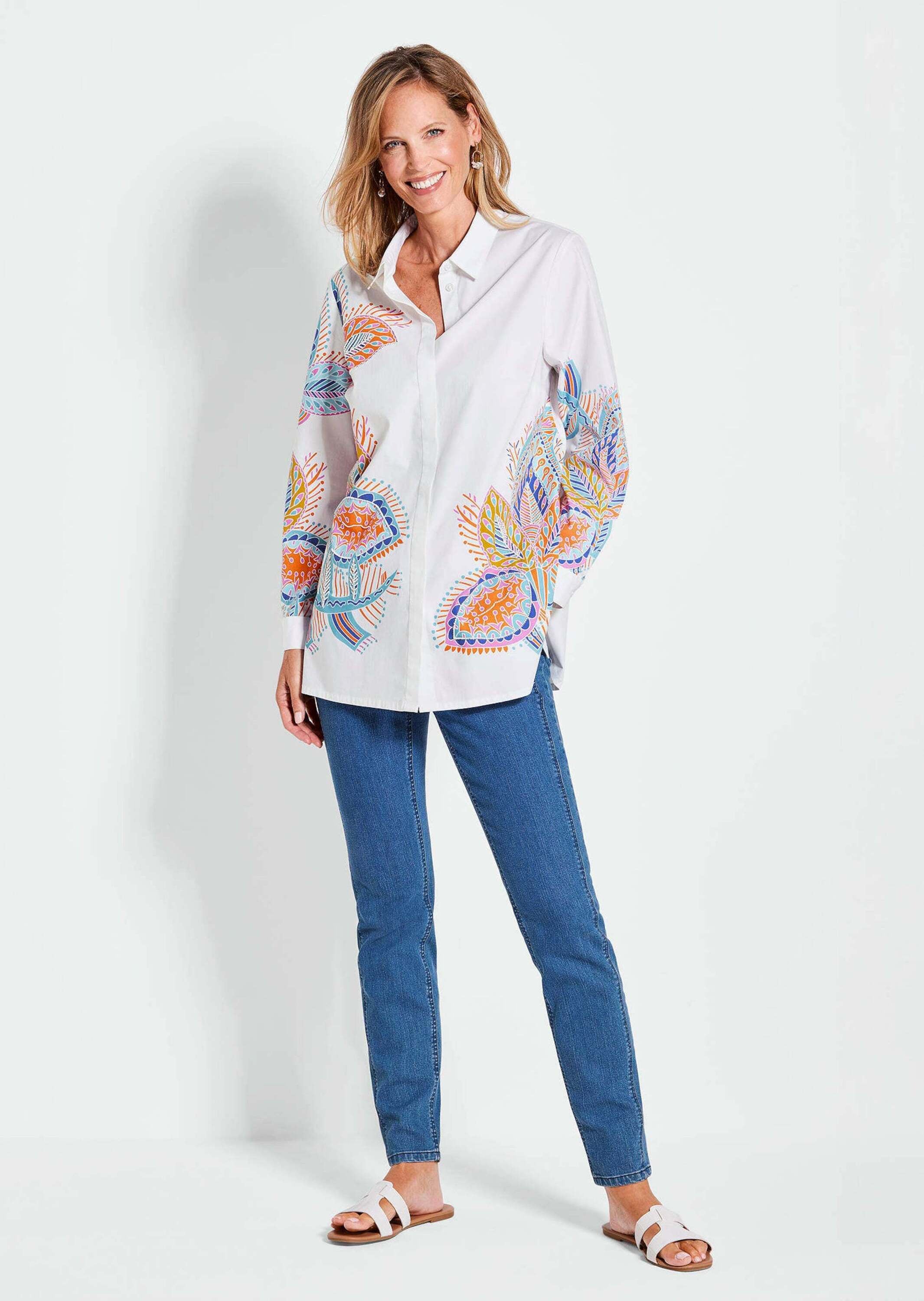 GOLDNER Kurzarmbluse »Elegante Langarmbluse mit Print«