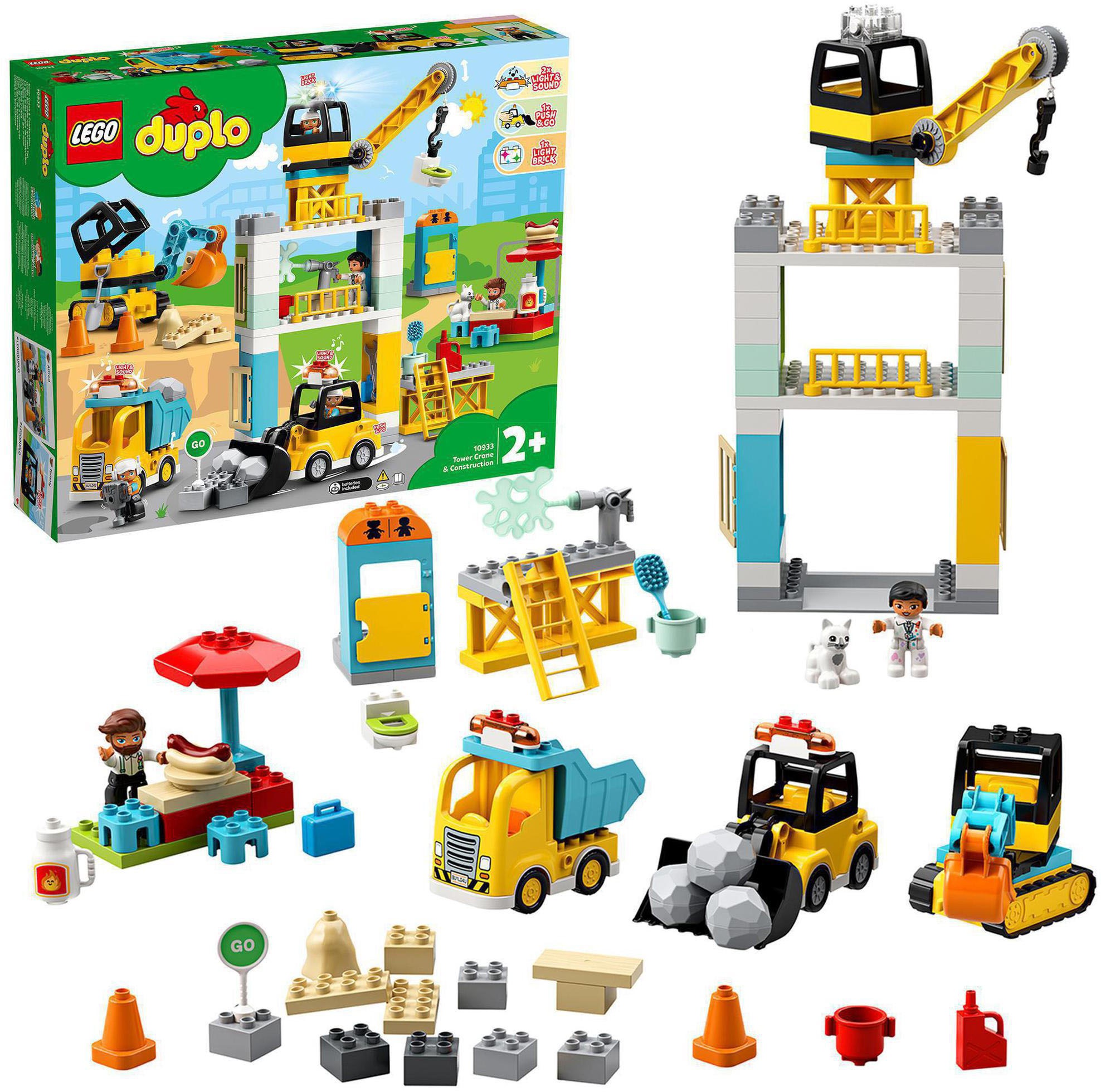 LEGO® Konstruktionsspielsteine »Große Baustelle mit Licht und Ton (10933), LEGO® DUPLO® Town«, (123 St.)
