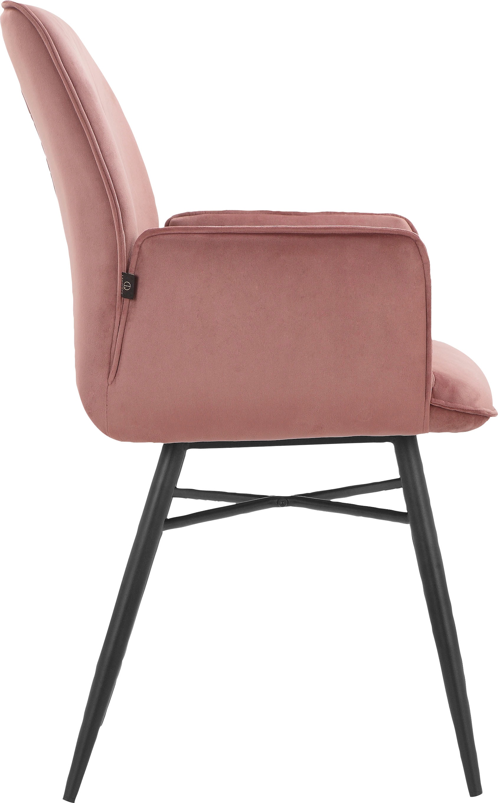 Leonique Esszimmerstuhl »Hrodwyn«, 2 St., Veloursstoff, Sitz gepolstert, mit horizontale Nähten am Rücken, Sitzhöhe 52 cm