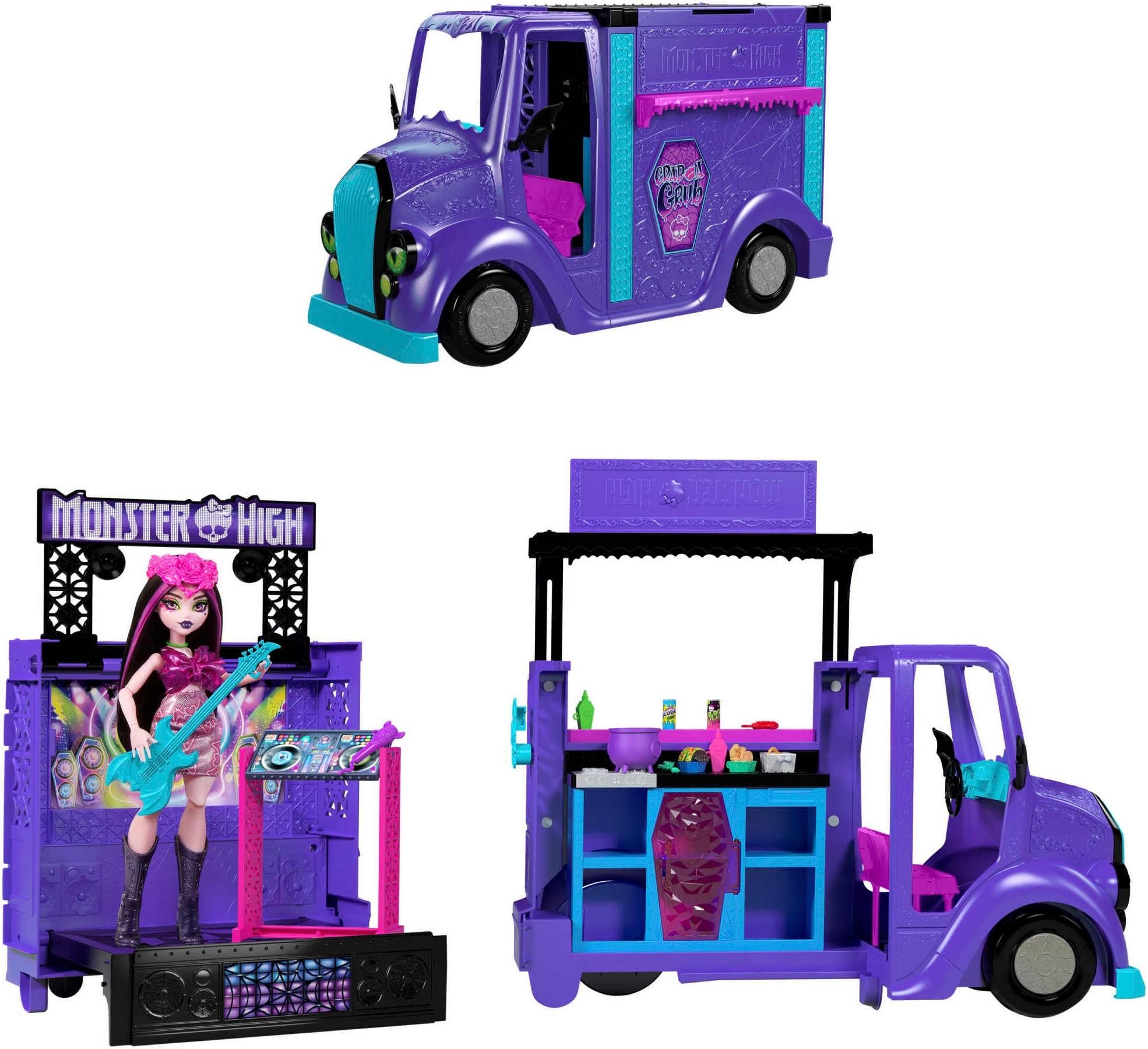 Puppen Fahrzeug »Monster High Fangtastic Food-Truck Spielset mit Puppe Draculaura«