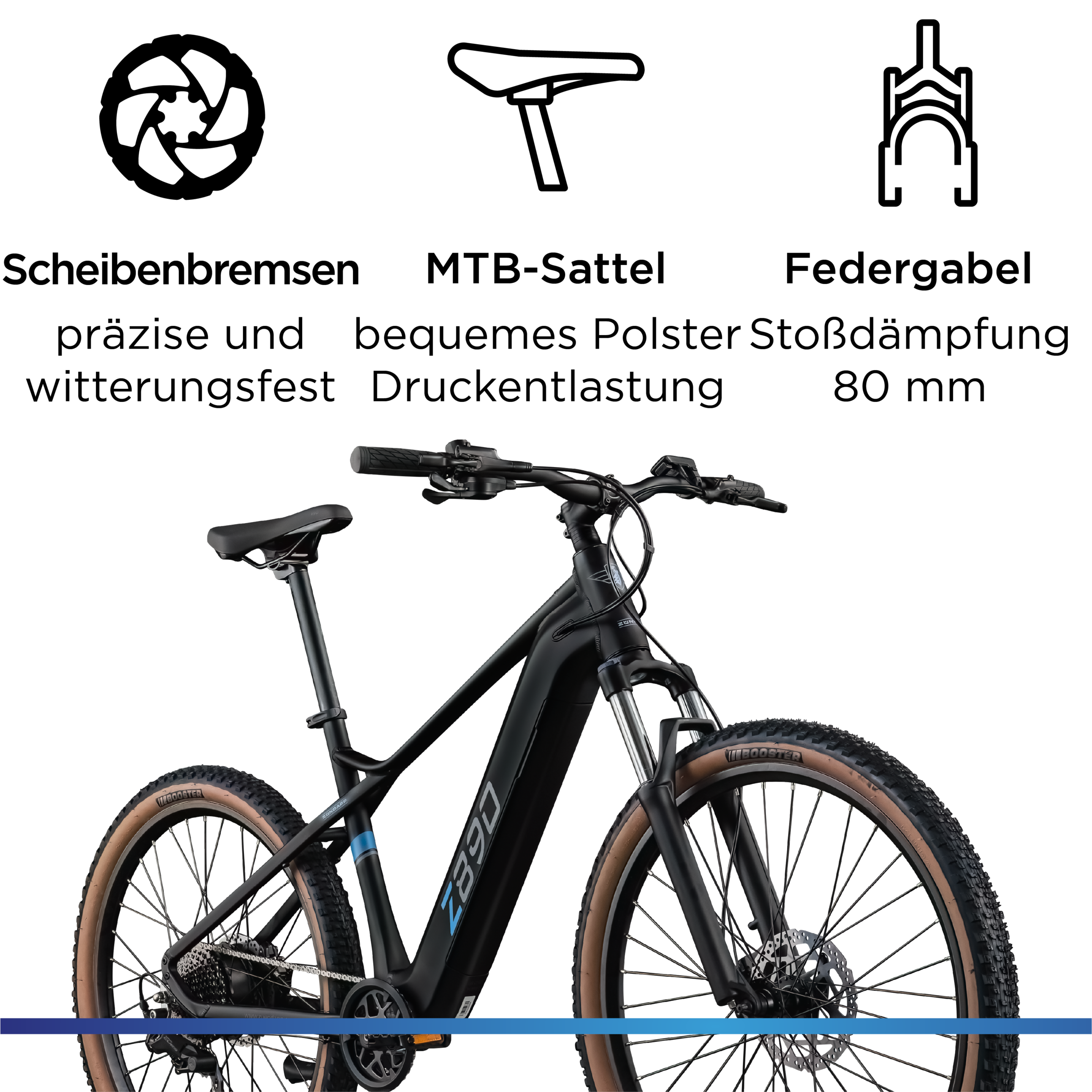Zündapp »Z890« 10 Gang Shimano Cues Schaltwerk Kettenschaltung Heckmotor 250 W