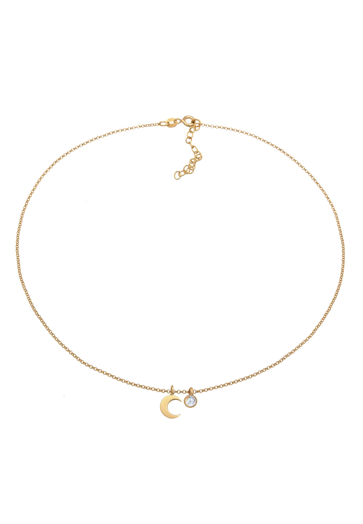Elli Choker »Halskette Choker Halbmond Astro Mondstein 925 Silber«