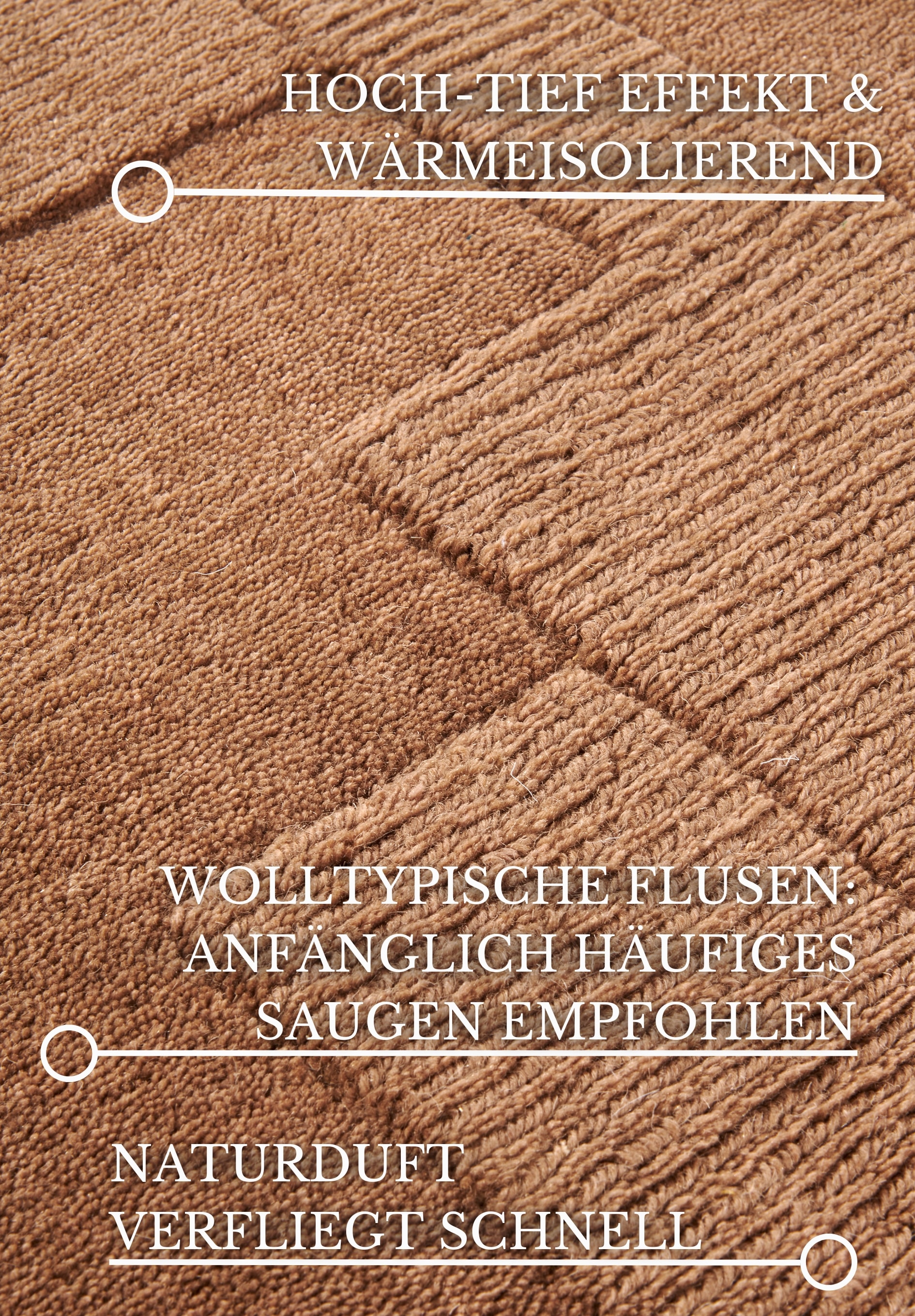 Villeroy & Boch Wollteppich »Wilhelmine« rechteckig 10 mm Höhe Läufer, handgewebt, Wolle, Natur, Wohnzimmer, Geometrie, Boho