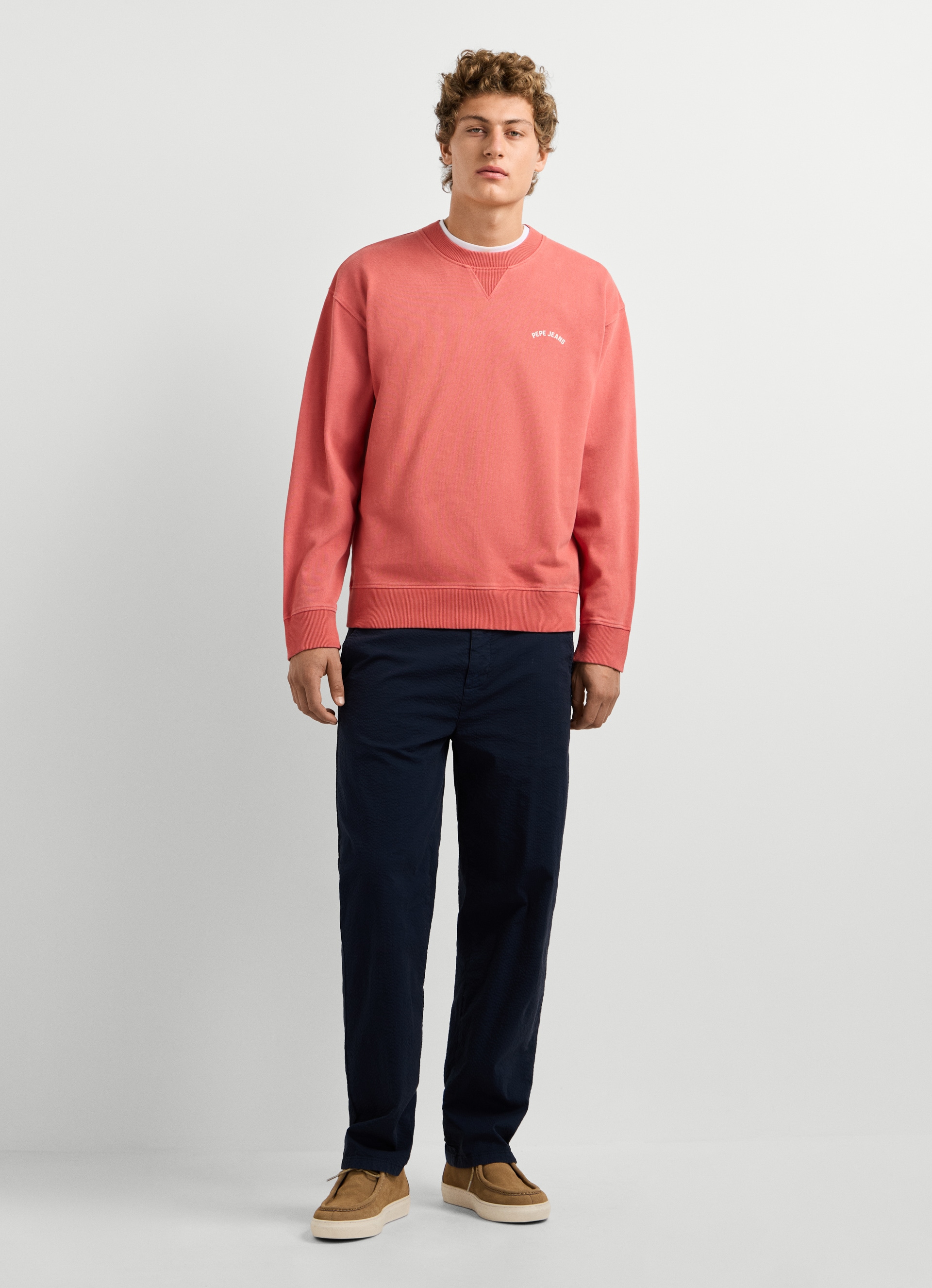 Pepe Jeans Sweatshirt »JOHN CREW«, mit Rippeinsatz am Rundhals, Logoschriftzug
