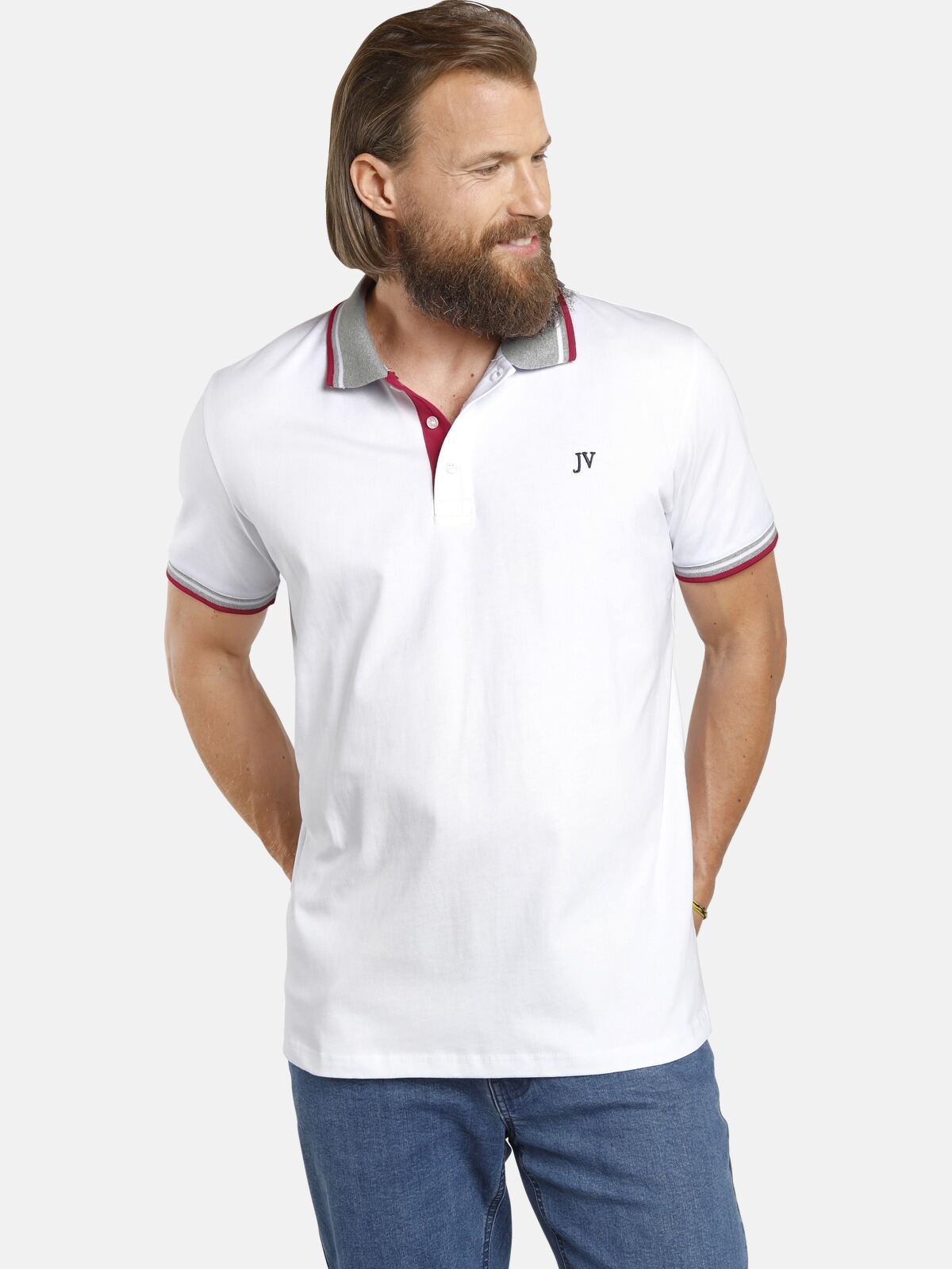 Jan Vanderstorm Poloshirt »Doppelpack Poloshirt JOHAN«, in zwei Designs (2er-Pack)