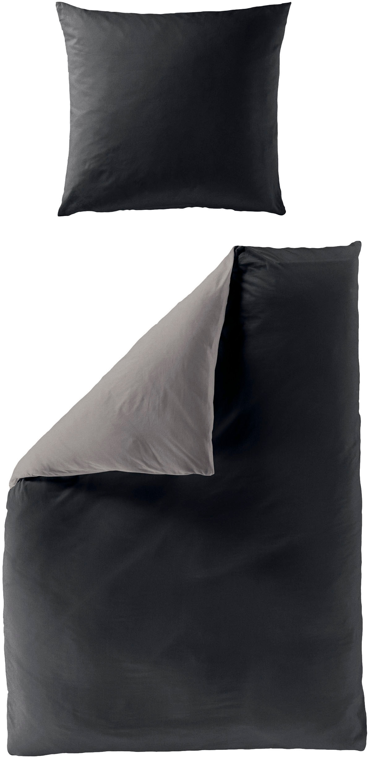 BIERBAUM Wendebettwäsche »Modern Uni in Gr. 135x200 oder 155x220 cm«, Modernes Unidesign: Schlichte, elegante Optik für jedes Schlafzimmer