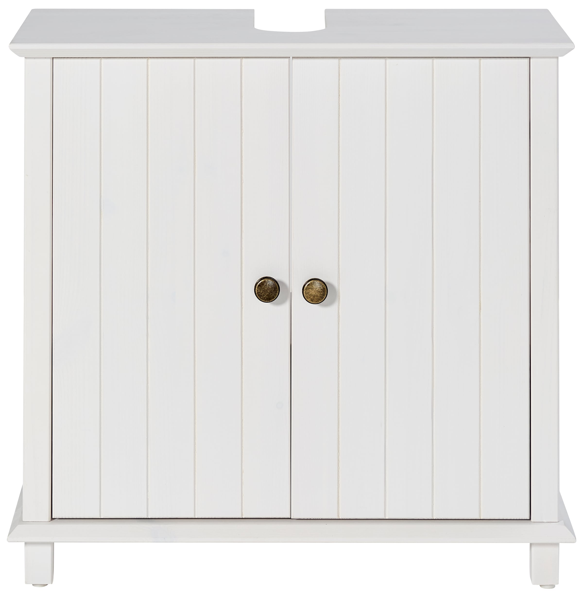 Home affaire Waschbeckenunterschrank »Vili«, Breite 60 cm, Badezimmerschrank aus Massivholz, Metallgriffe