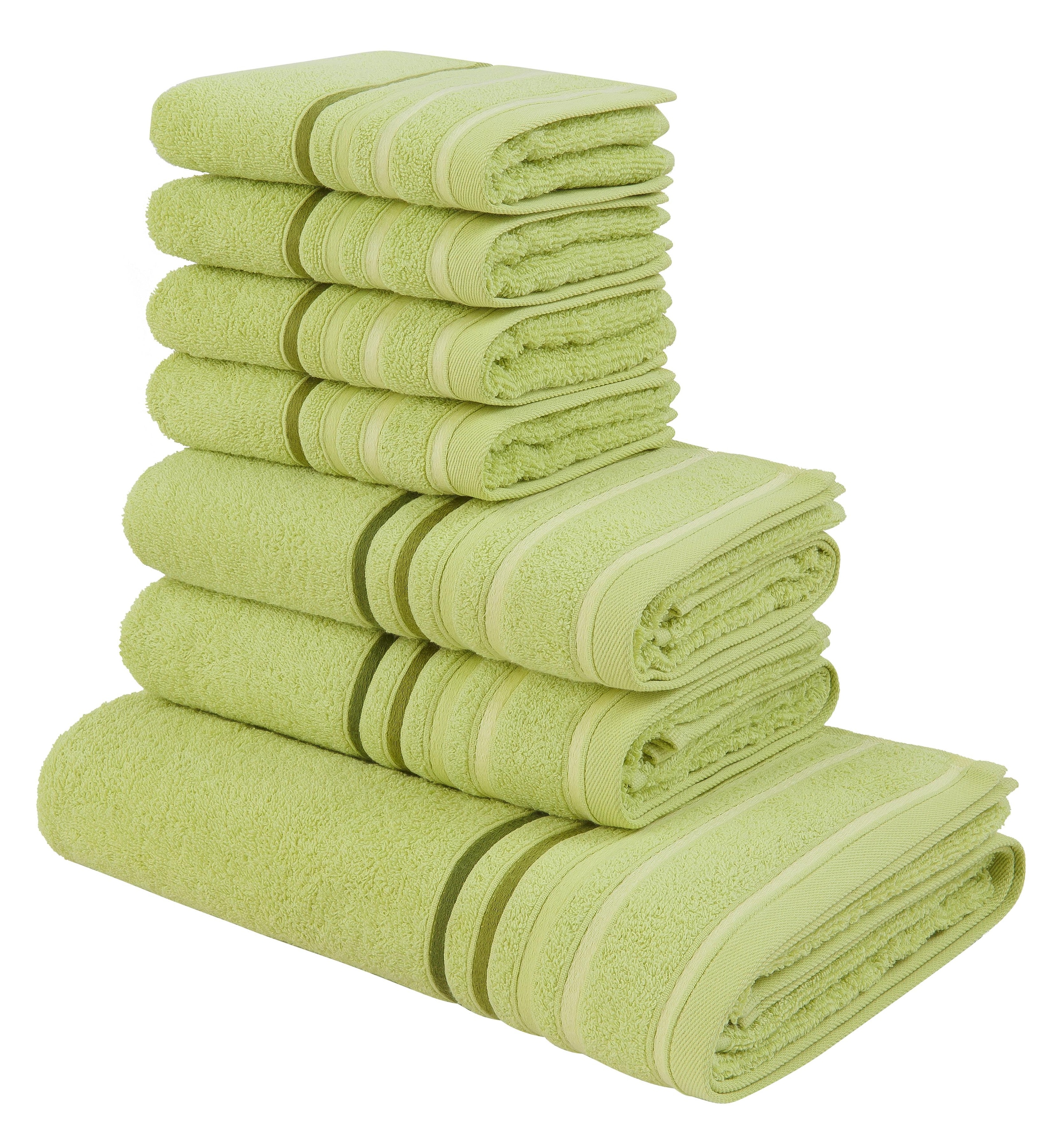 Set, OTTO mehrfarbiger 7 Baumwolle Handtuchset »Niki«, 100% mit Streifenbordüre, Walkfrottee, tlg., home bestellen bei aus Handtuch Set my