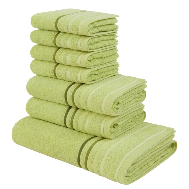 my home Handtuch Set »Niki«, Set, 7 tlg., Walkfrottee, Handtuchset mit  mehrfarbiger Streifenbordüre, aus 100% Baumwolle bestellen bei OTTO