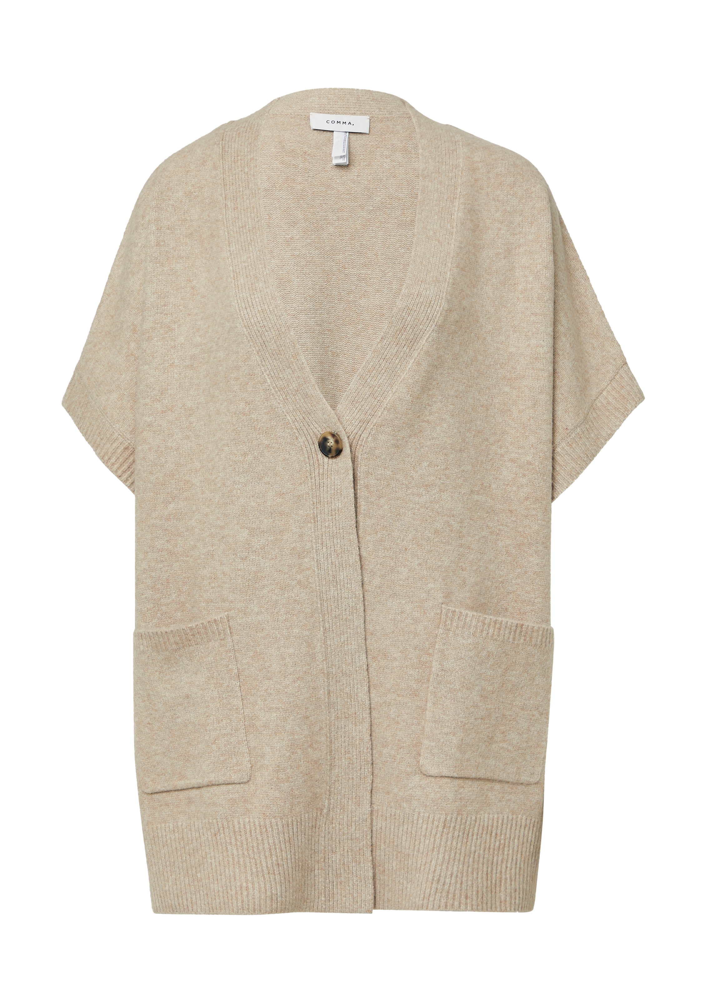Comma Strickjacke im Poncho-Style mit 1-Knopf-Verschluss