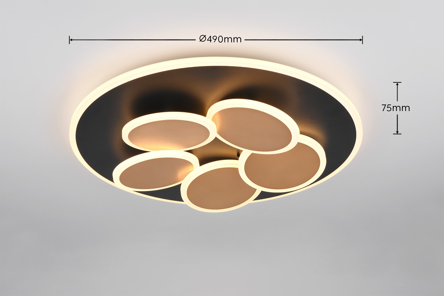 TRIO Leuchten LED Deckenleuchte »MANDALA, LED Deckenlampe mit Fernbedienung, dimmbar CCT Nachtlicht« LED-Board 1 Stk. warmweiß - kaltweiß Memory- und Timerfunktion 4200 Lumen warm- bis kaltweiß 2700-6500K 35W