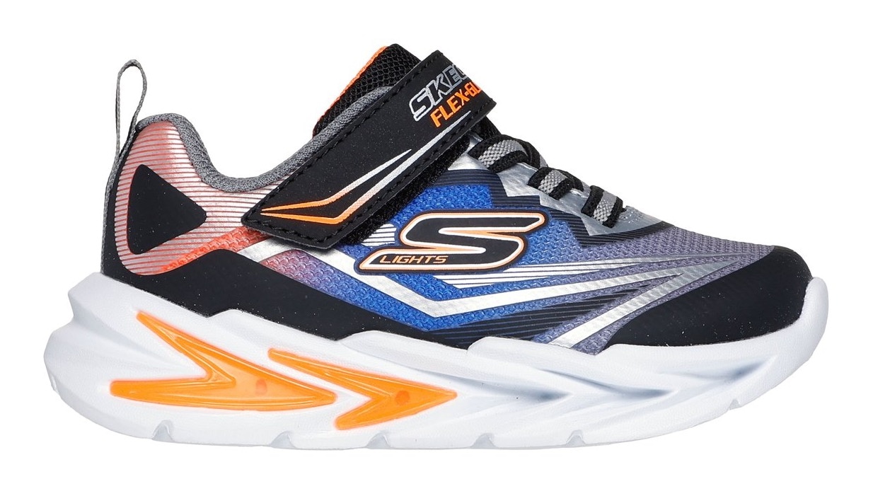 Skechers Lauflernschuh »FLEX-GLOW ULTRA LIGHTS«, Blink,-Klettschuh zum Schlüpfen, Neon, Größenschablone zum Download