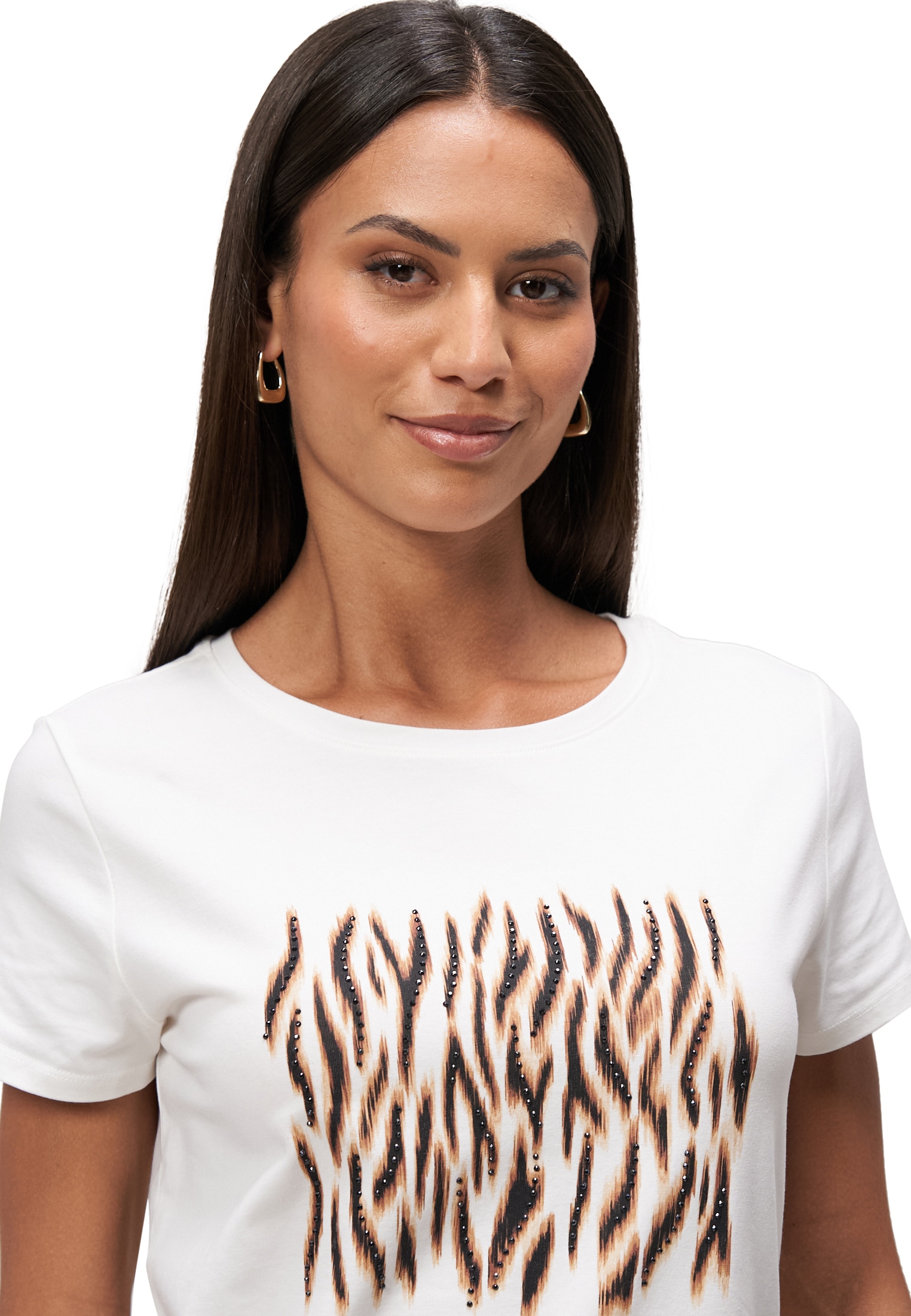 Zero Kurzarmshirt »T-Shirt mit Animalprint«