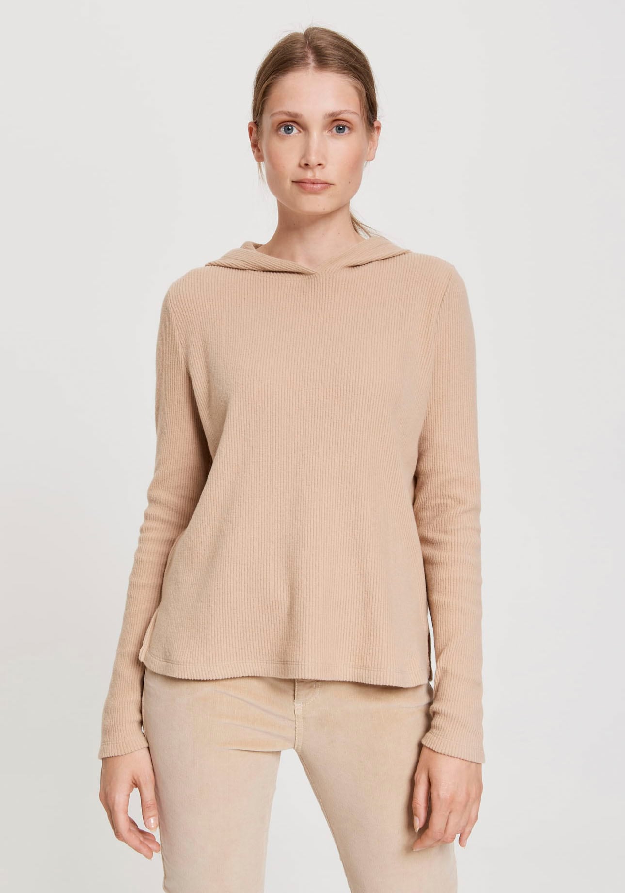 OPUS Langarmshirt »Sadhana«, mit leicht aufgerauhter Oberfläche