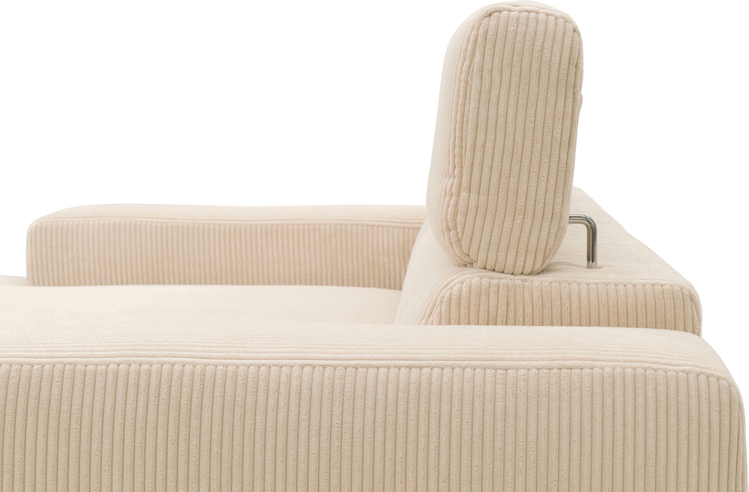 DOMO collection Ecksofa »Brandon B/T/H: 214/100/80 cm, L-Form«, Cord, creme