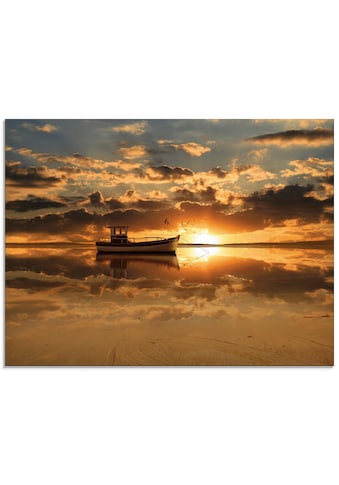 Artland Glasbild »Das Fischerboot im Sonnenuntergang«, Boote & Schiffe, (1 St.) kaufen