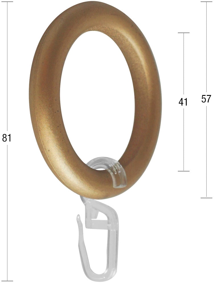 GARESA Gardinenring »Kunststoffring mit Haken«, (20 St.), für Durchmesser bis 28mm, einfache Montage