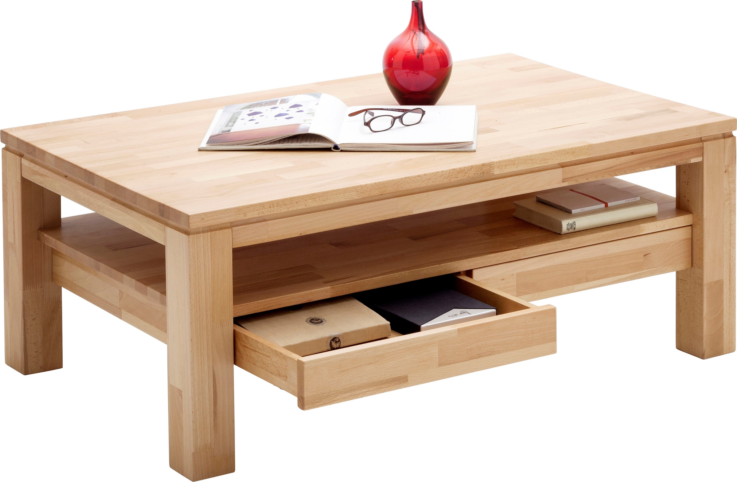 MCA furniture Couchtisch, Couchtisch Massivholz mit Schubladen online kaufen | Couchtische