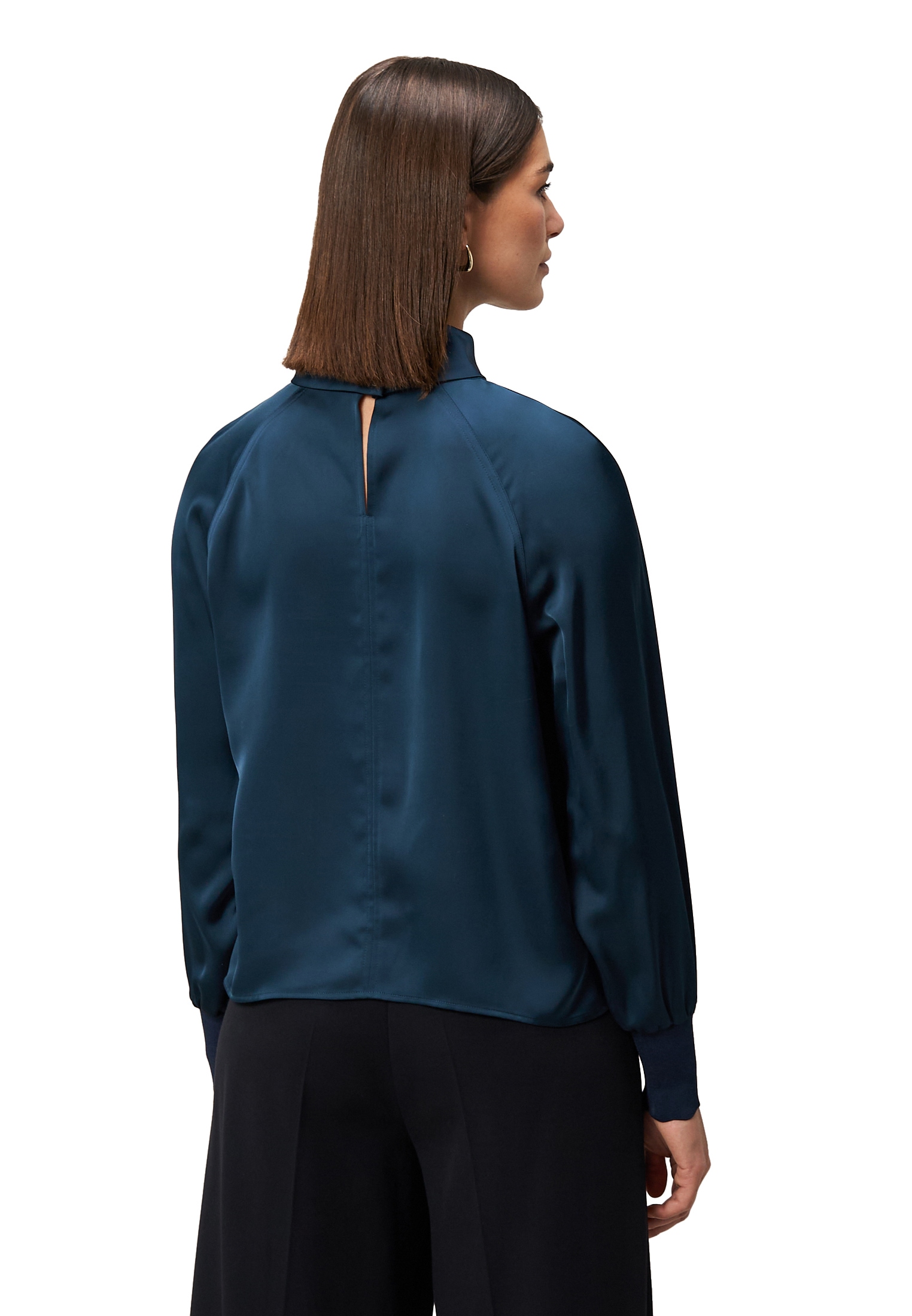 Zero Satinbluse »Satinbluse mit Stehkragen«