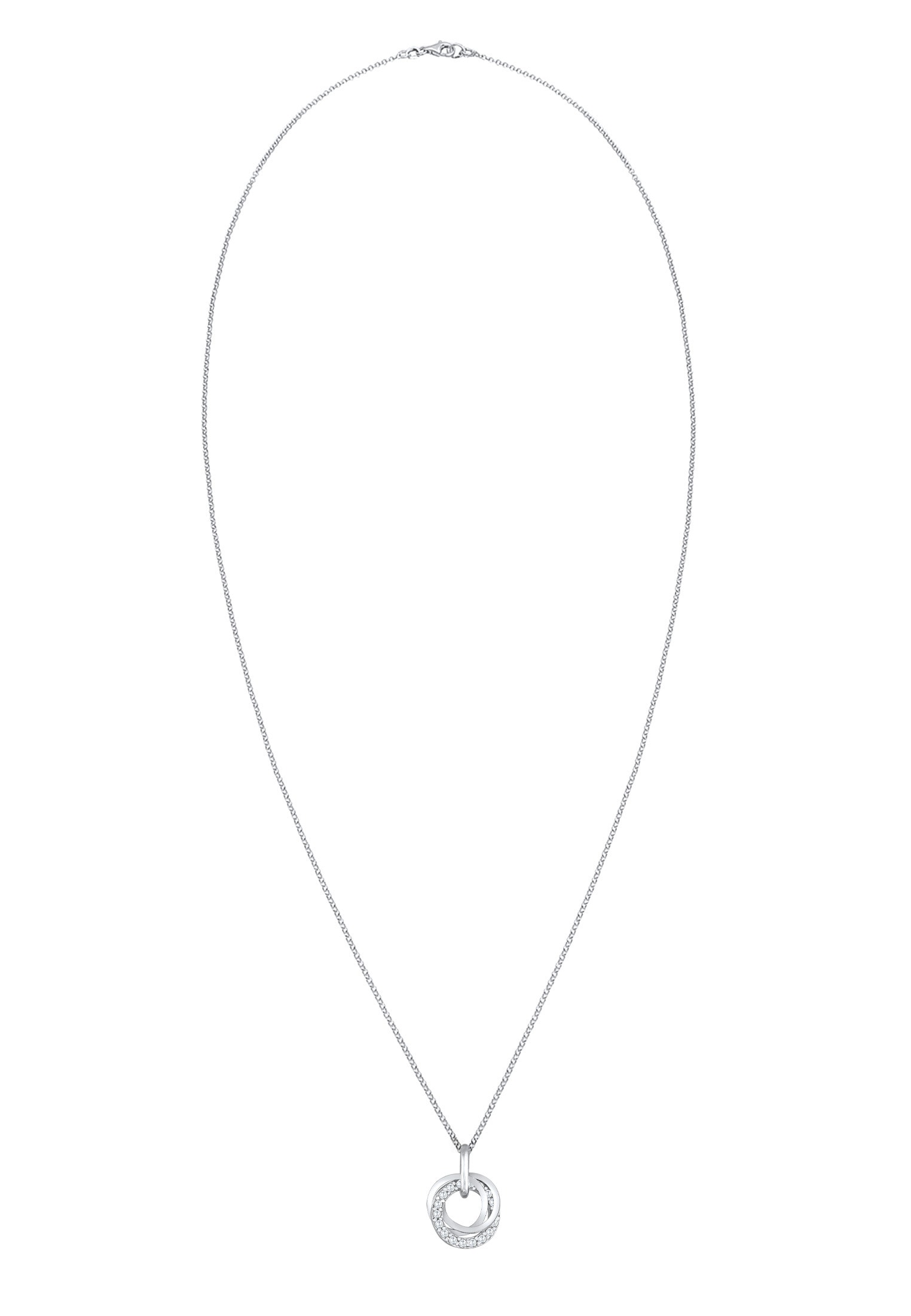 Elli Kette mit Anhänger »Halskette Kreis Ringe Zirkonia 925 Silber«