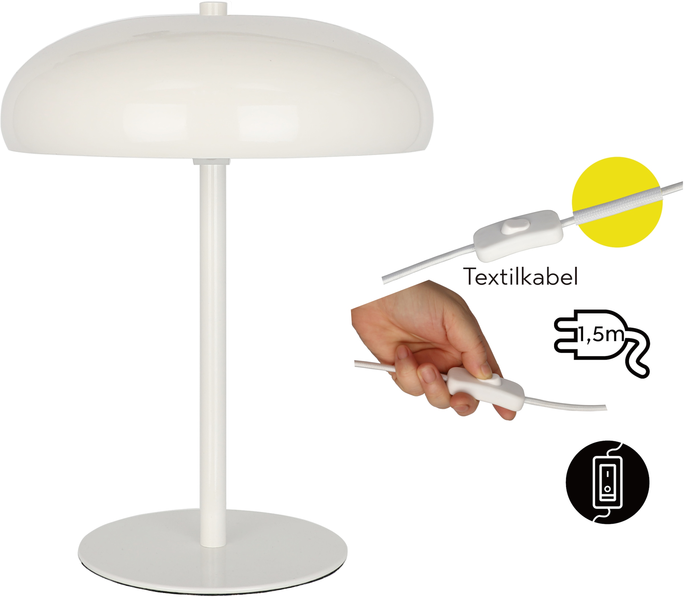 OTTO home Tischleuchte »Jessee« E14 1 Stk. blendfreies Licht - ideal als Deko- oder Nachttischleuchte