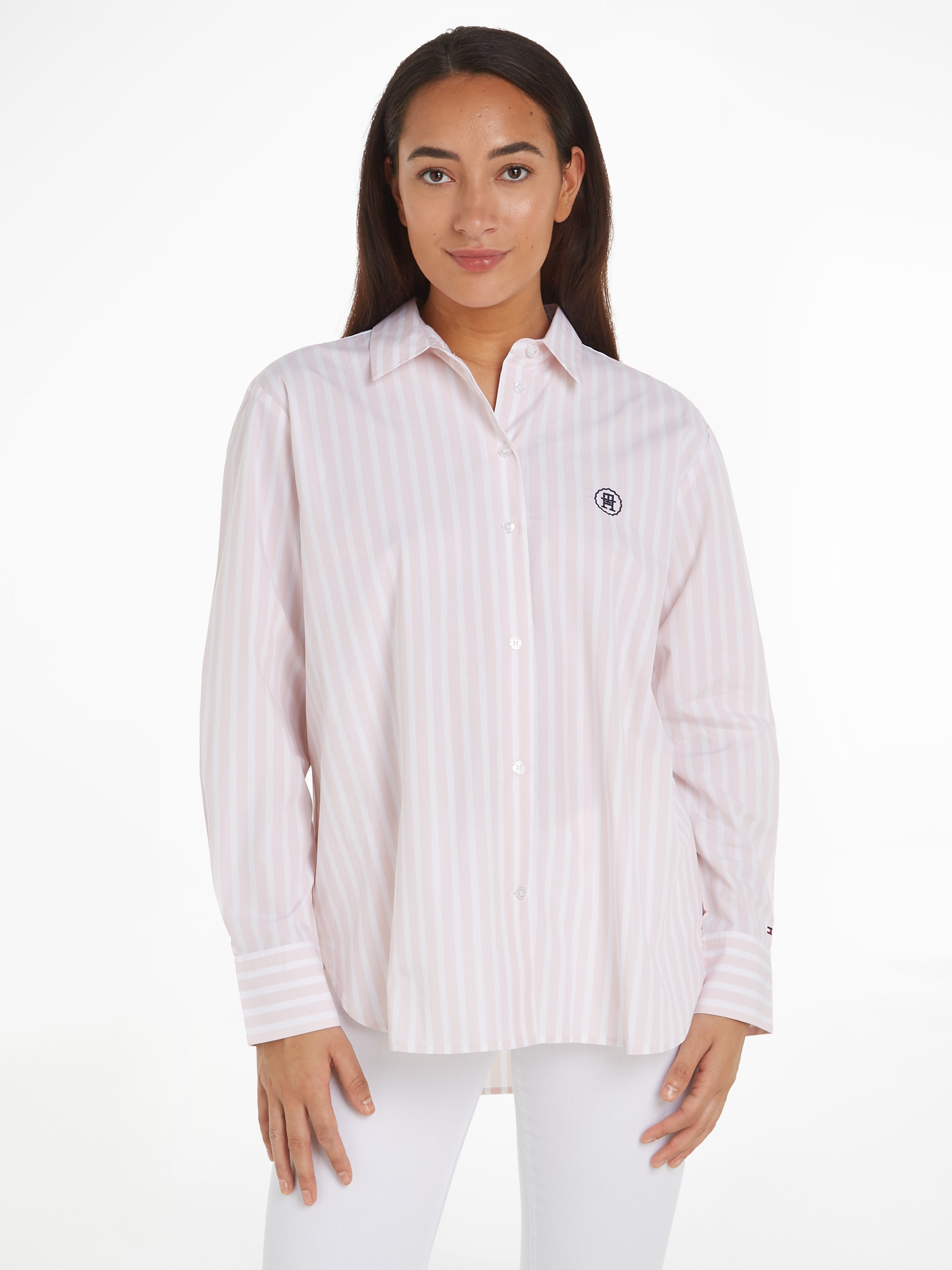 Tommy Hilfiger Hemdbluse »SMD STRIPE EASY FIT LS SHIRT«, mit Längsstreifen