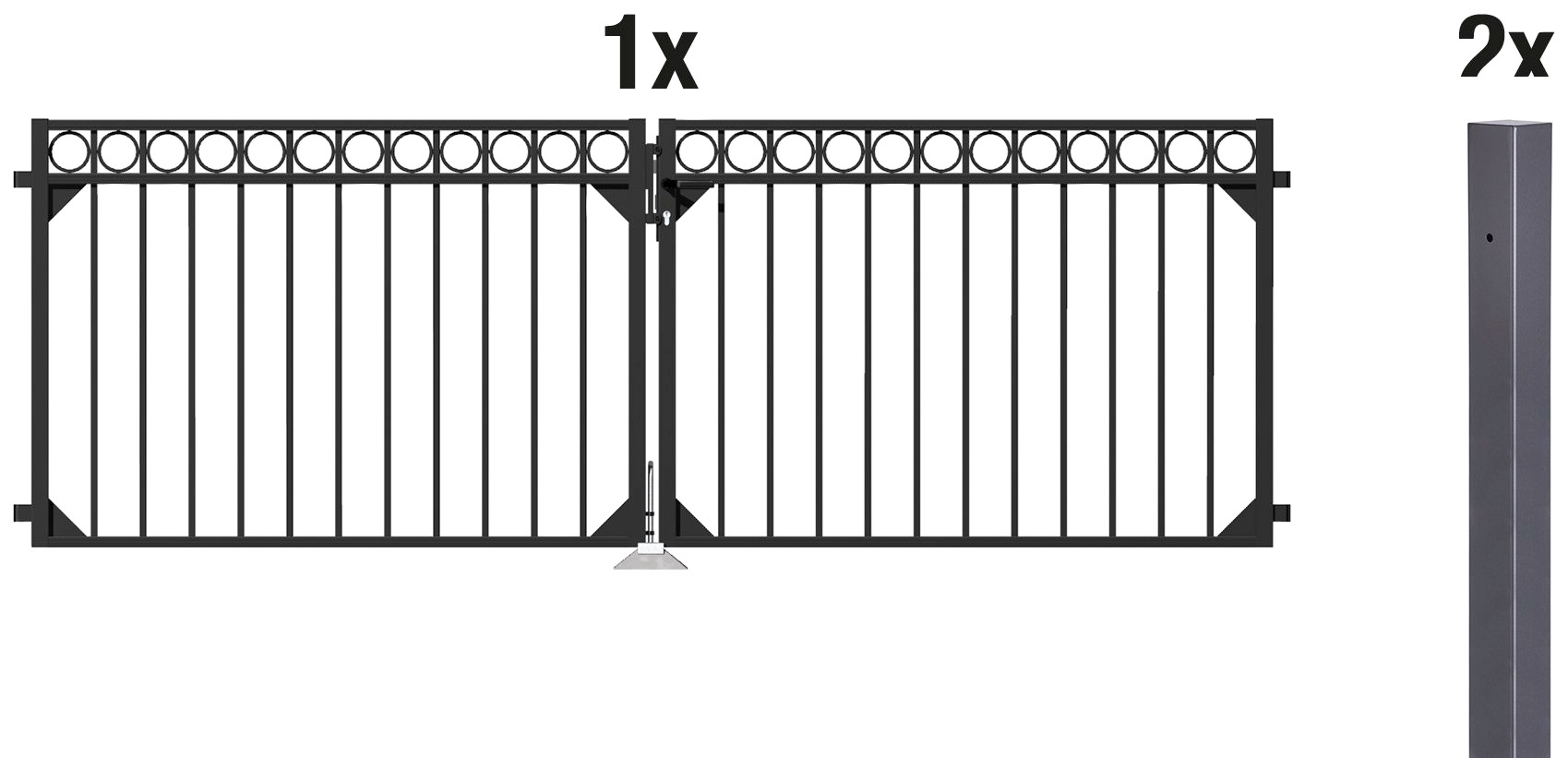 Alberts Zaundoppeltür »Circle« Breite: 300 cm, Höhe: 100 und 120 cm