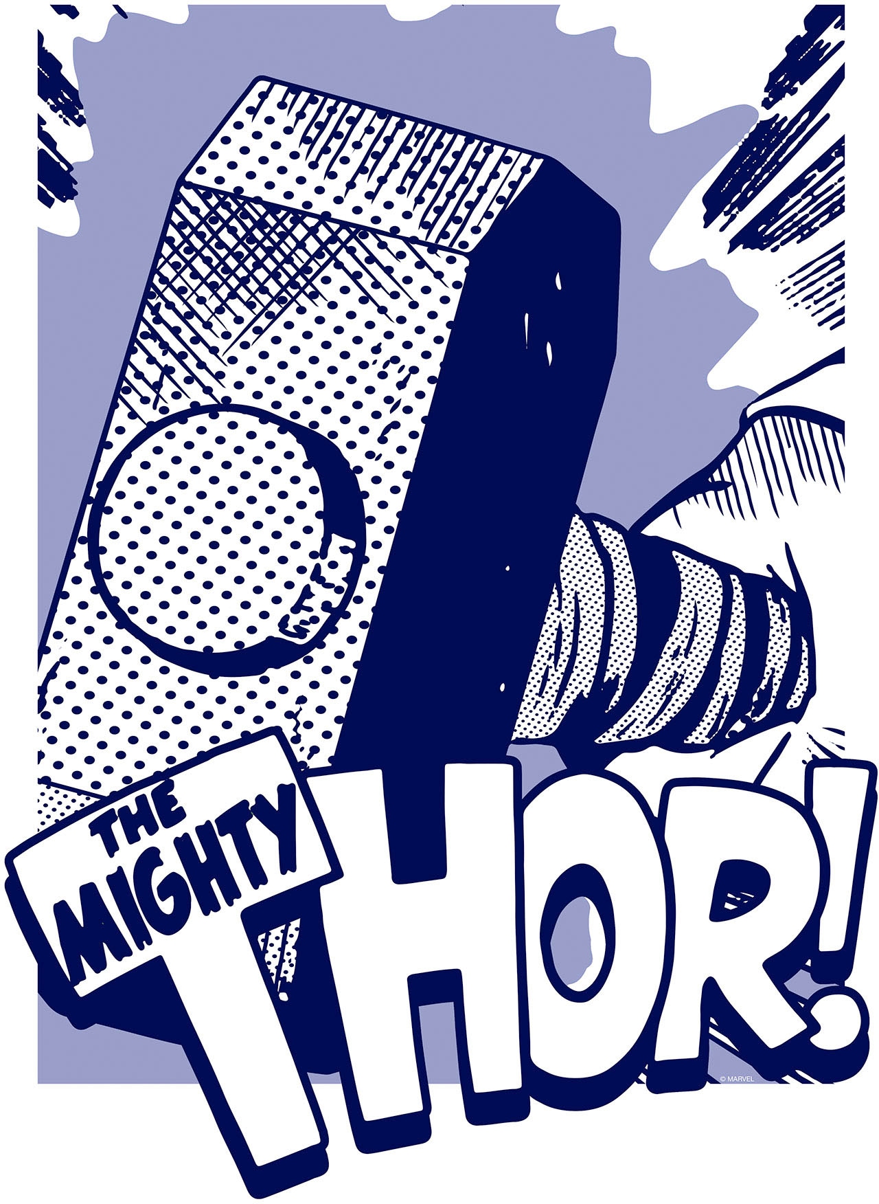 Komar Wandbild »Thor Mjölnir«, (1 St.), Deutsches Premium-Poster Fotopapier mit seidenmatter Oberfläche und hoher Lichtbeständigkeit. Für fotorealistische Drucke mit gestochen scharfen Details und hervorragender Farbbrillanz.