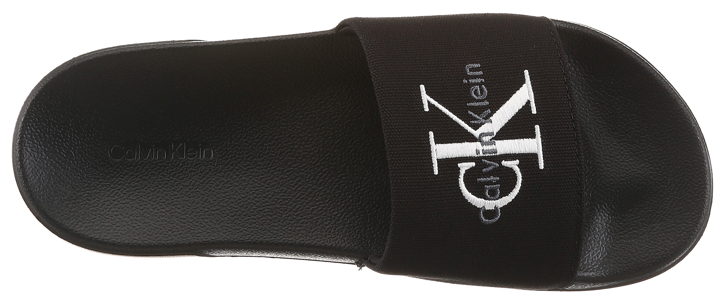Calvin Klein Pantolette »ESS SLIDE CV WN«  Sommerschuh, Poolslides, Pantolette, Strandschuh mit Logoschriftzug