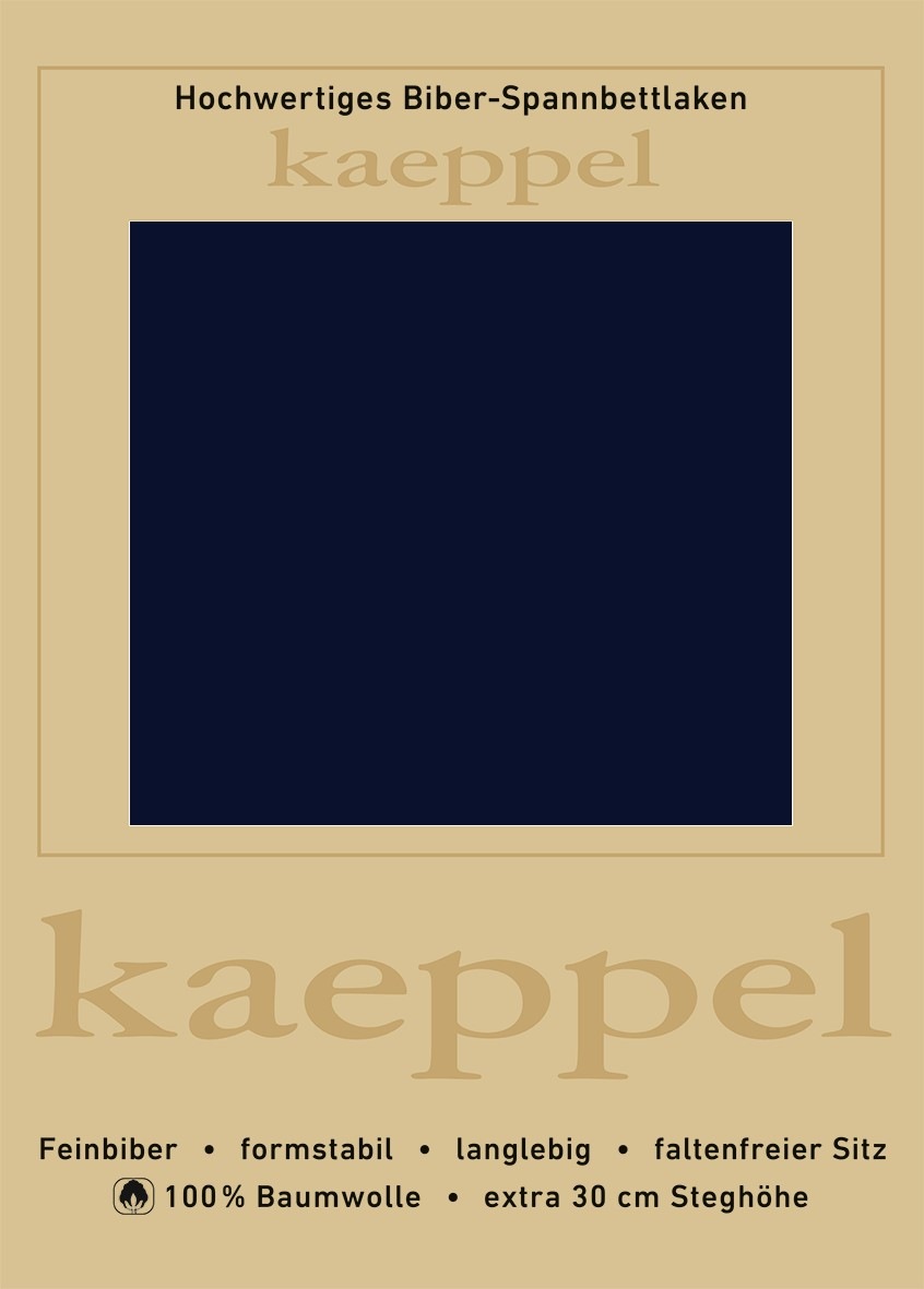 Kaeppel Spannbettlaken »Spannbettlaken Biber« 100% Baumwolle in blau, Größe 140-160x200 30