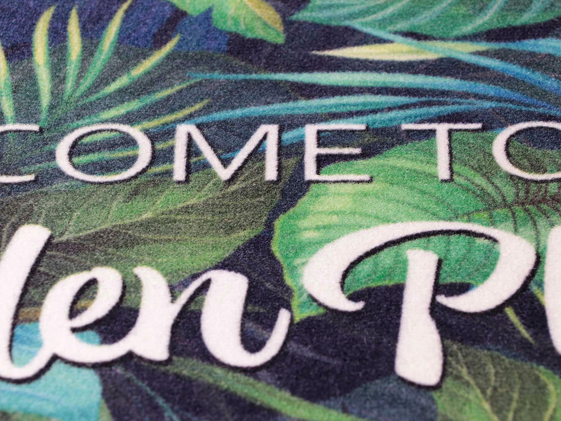 Primaflor-Ideen in Textil Fußmatte »VELVET - HIDDEN PLACE«, rechteckig,  Schmutzfangmatte, Motiv Dschungel, mit Spruch, waschbar, rutschhemmend  kaufen bei OTTO