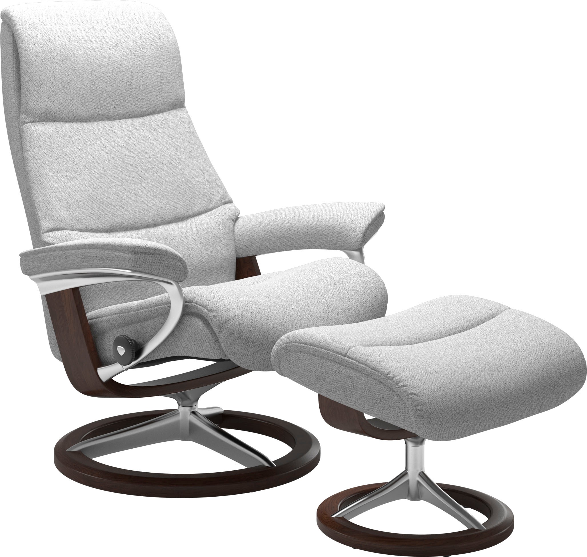 Stressless® Relaxsessel »View«, (Set, Relaxsessel mit Hocker), mit Signature Base, Größe S,Gestell Braun