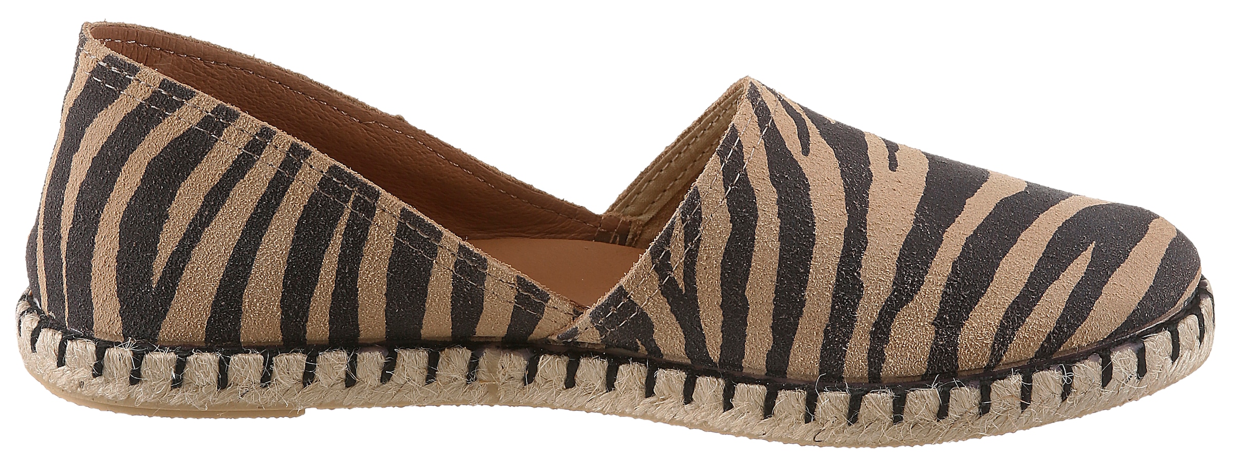 VERBENAS Espadrille  Slipper, Sommerschuh, Urlaubsschuh, Flat im Zebra-Look