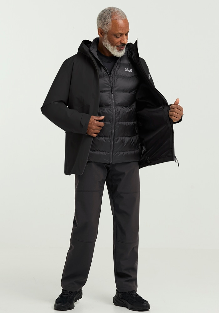 Jack Wolfskin 3-in-1-Funktionsjacke »ICECAPE 3IN1 DOWN JKT M RDS«, mit Kapuze