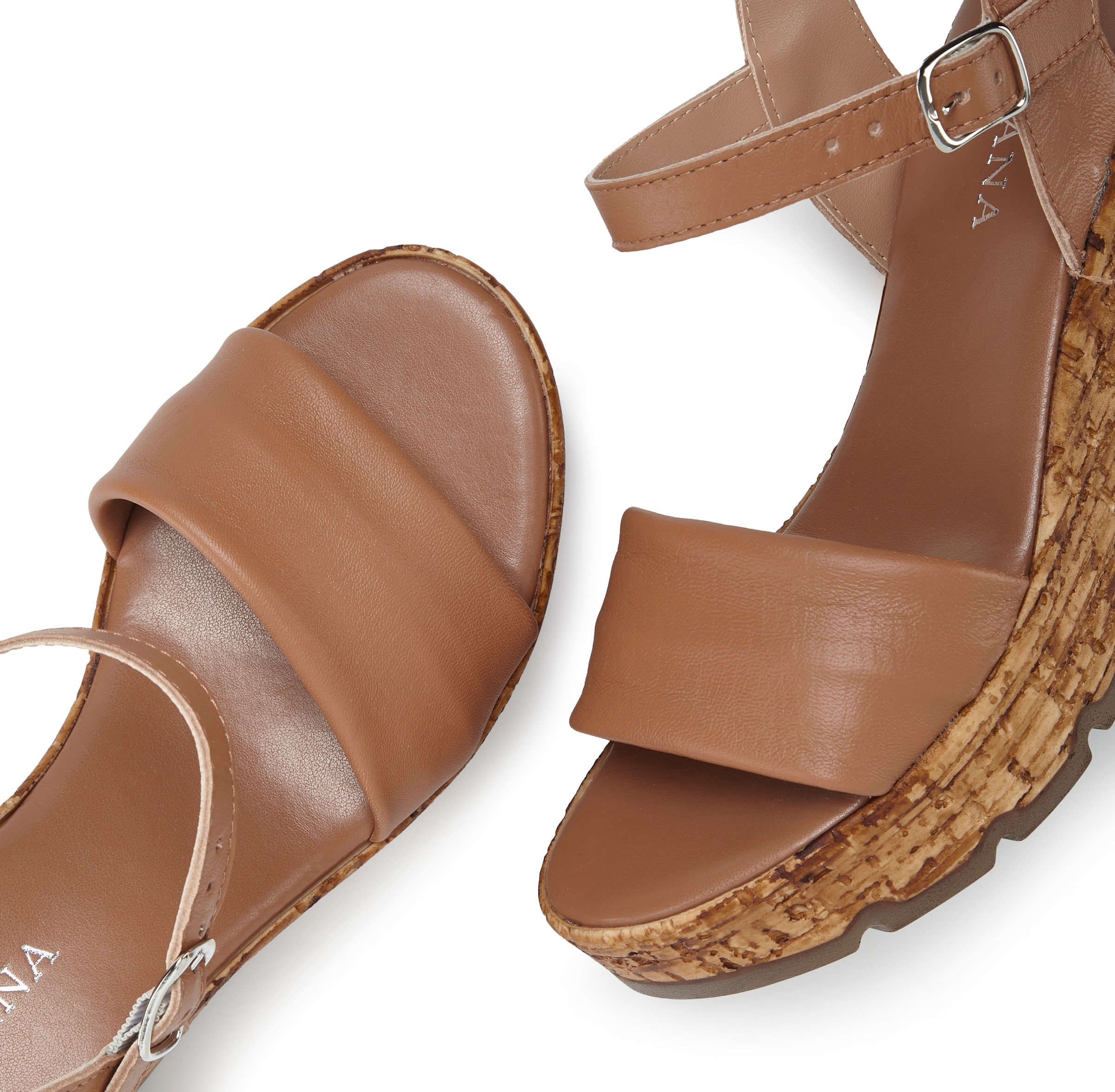LASCANA Sandalette »Sommerschuh, offener Schuh, Sandale, Keilsandalette,«  NEU aus Leder mit Keilabsatz