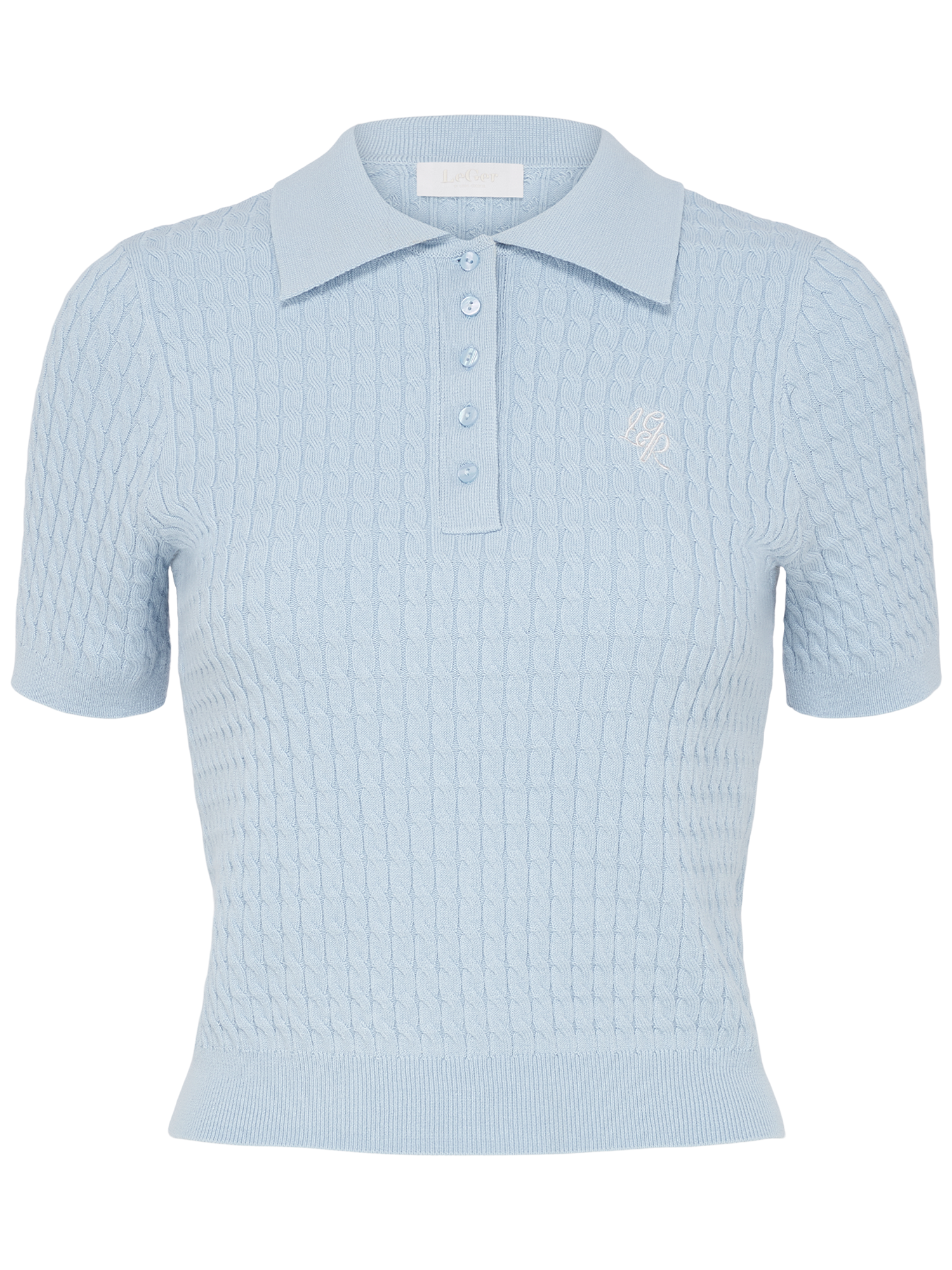 LeGer Poloshirt »Manolja, LeGer by Lena Gercke« mit Zopfmuster, Logostickerei