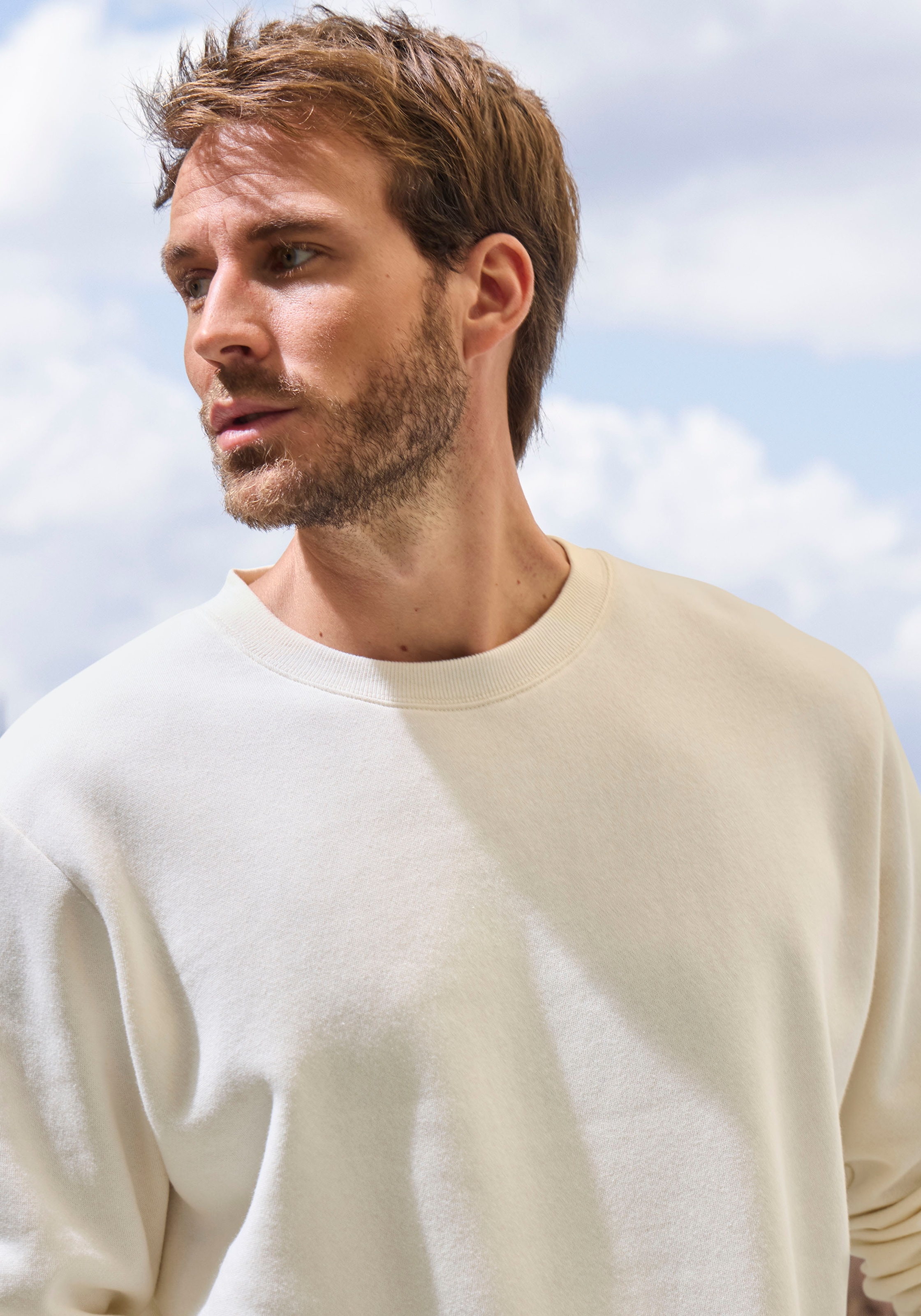 John Devin Sweatshirt, Langarm, Pullover mit Rundhals, Baumwollmischung