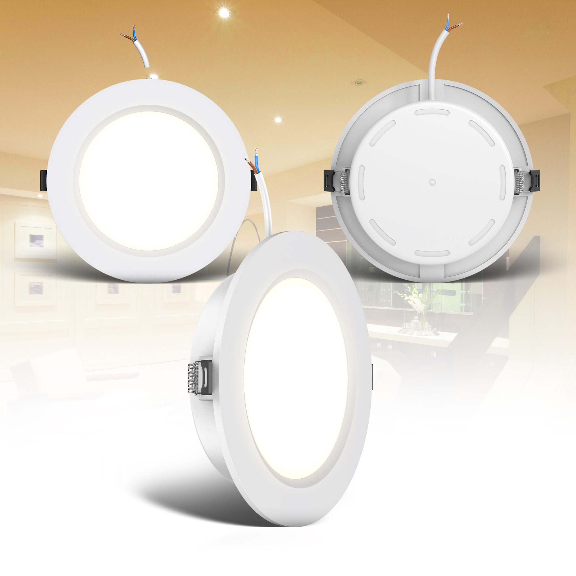 B.K.Licht LED Bad-Einbauleuchte, 6er-Set, Schutzart IP44,  Ø 11,7 cm, inkl. LED Leuchtmittel