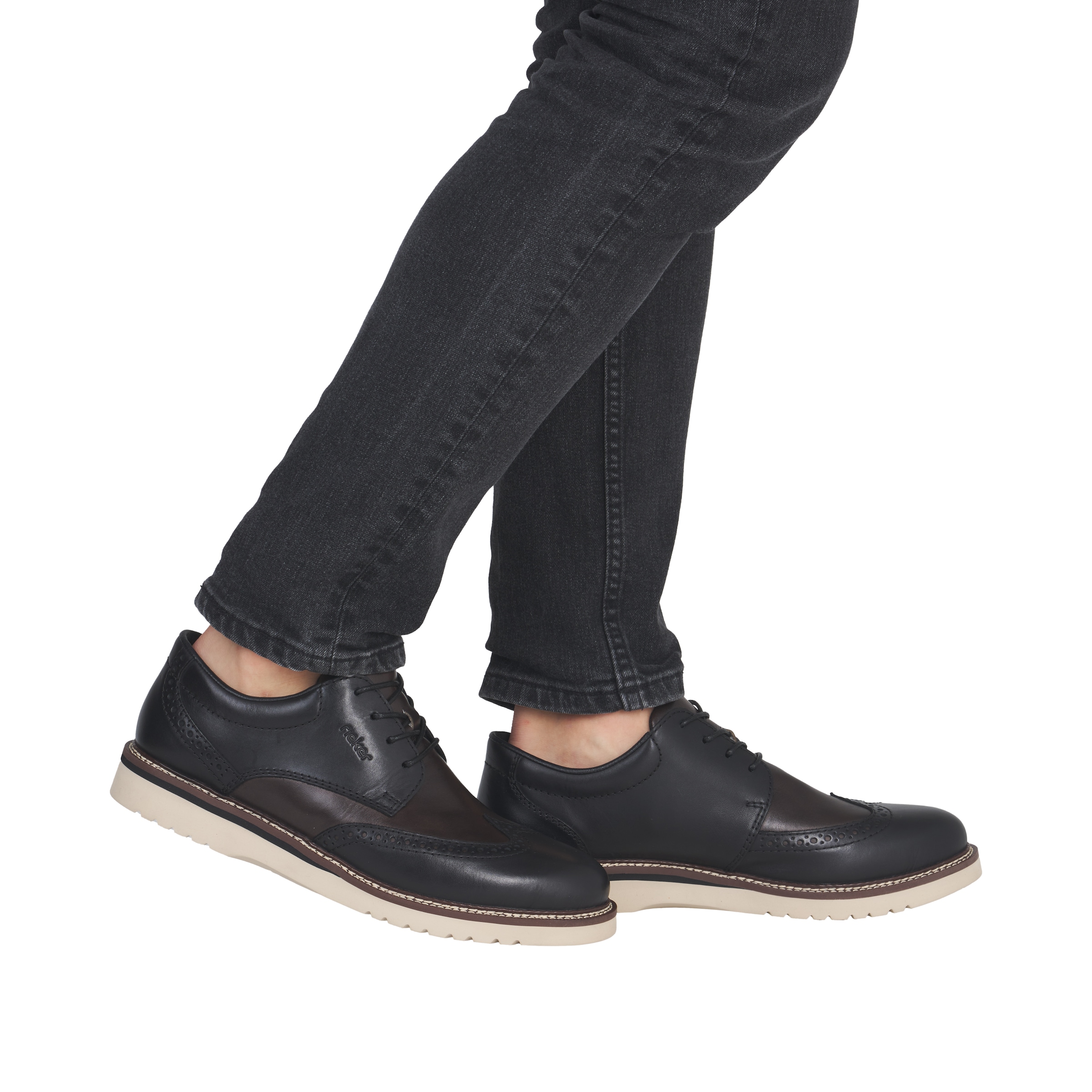 Rieker Schnürschuh, Schnürschuh, Business-Schnürer, Lyralochung, in bequemer Form